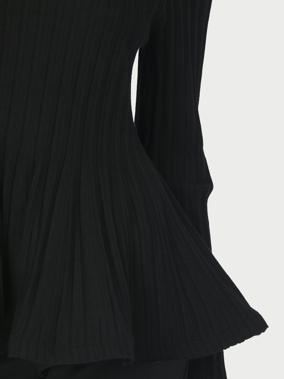 Wallina Peplun Knit Blouse Black