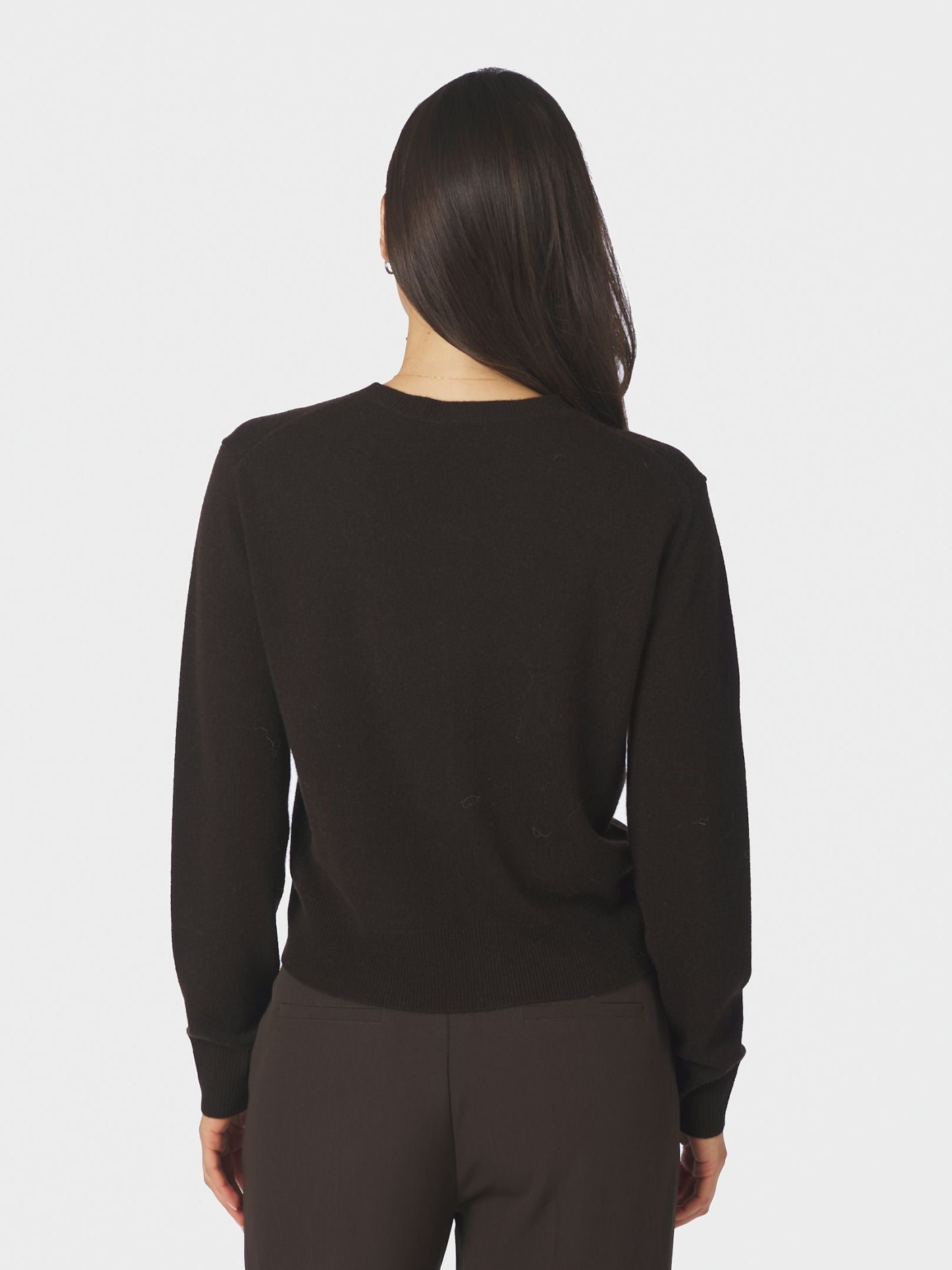 Bina Wool Knit Cardigan Dark Brown