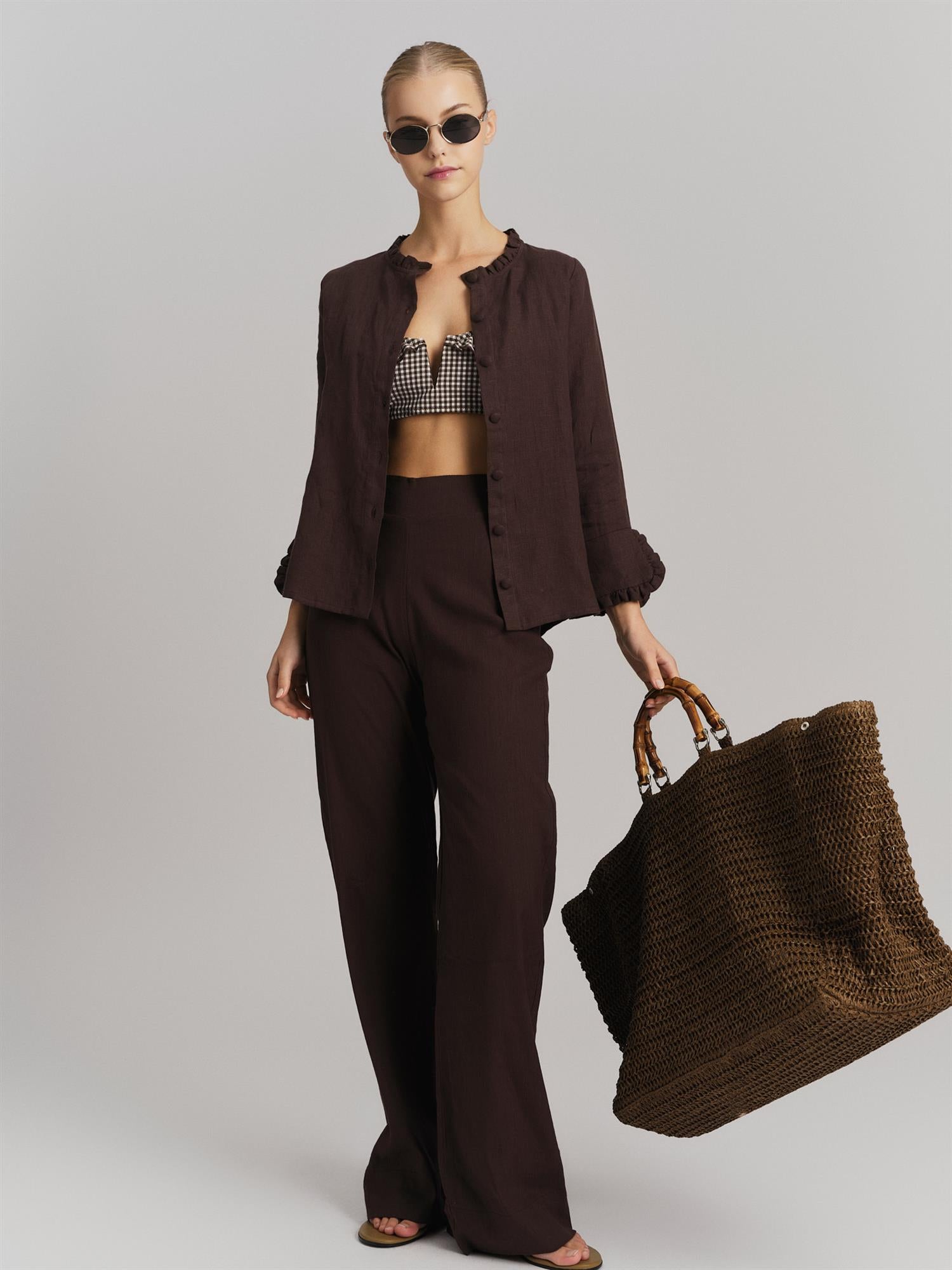 Kristine Straw Bag Brown