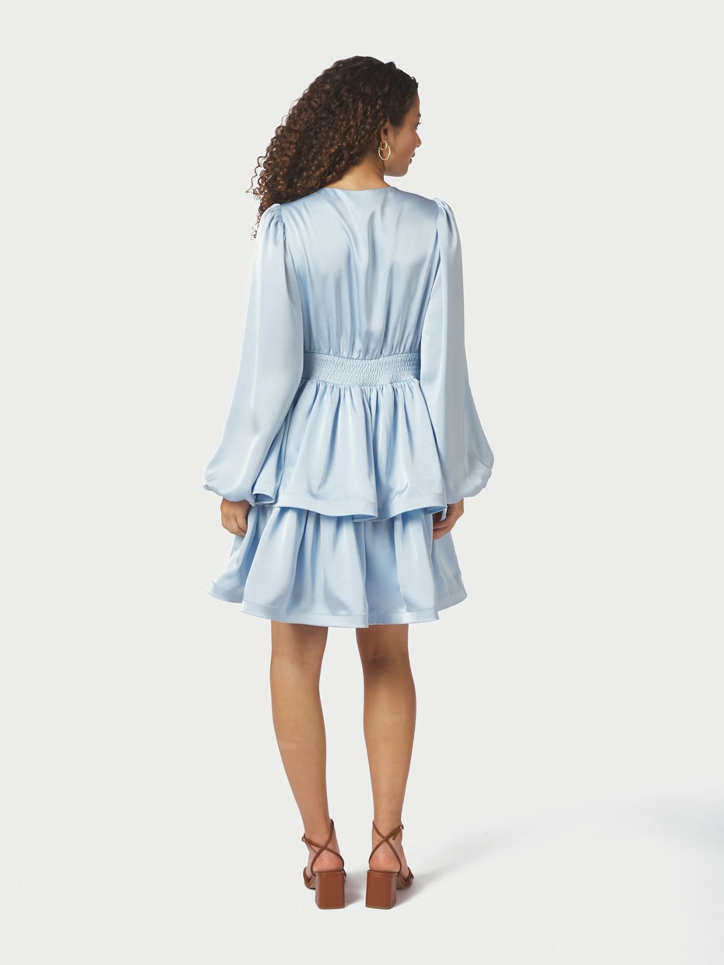 Rivana Heavy Sateen Dress Light Blue