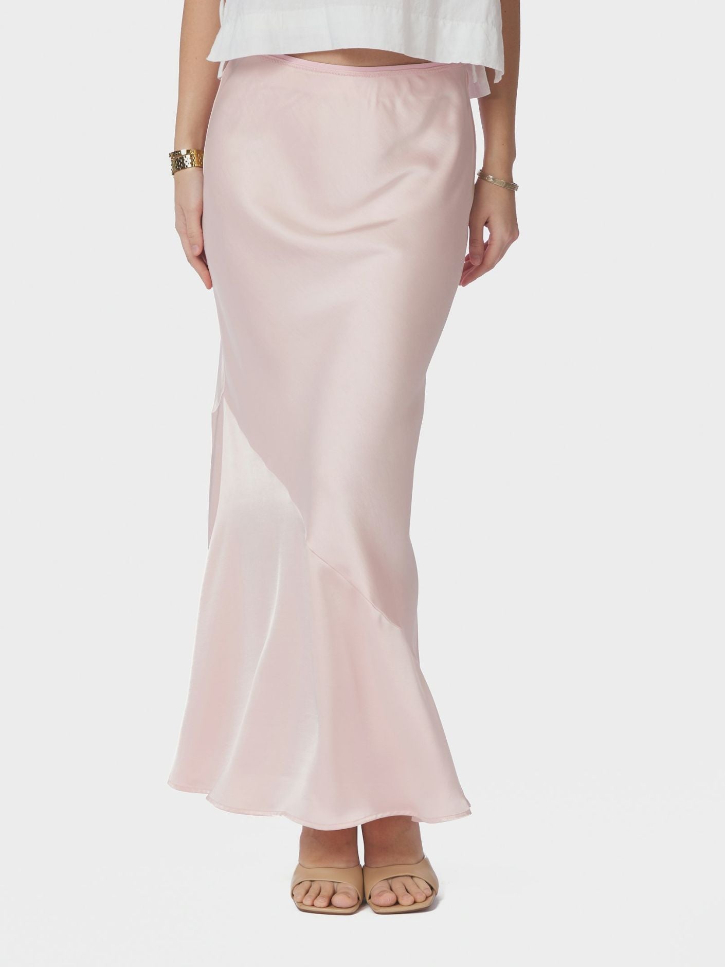 Ninad Heavy Sateen Skirt Light Pink