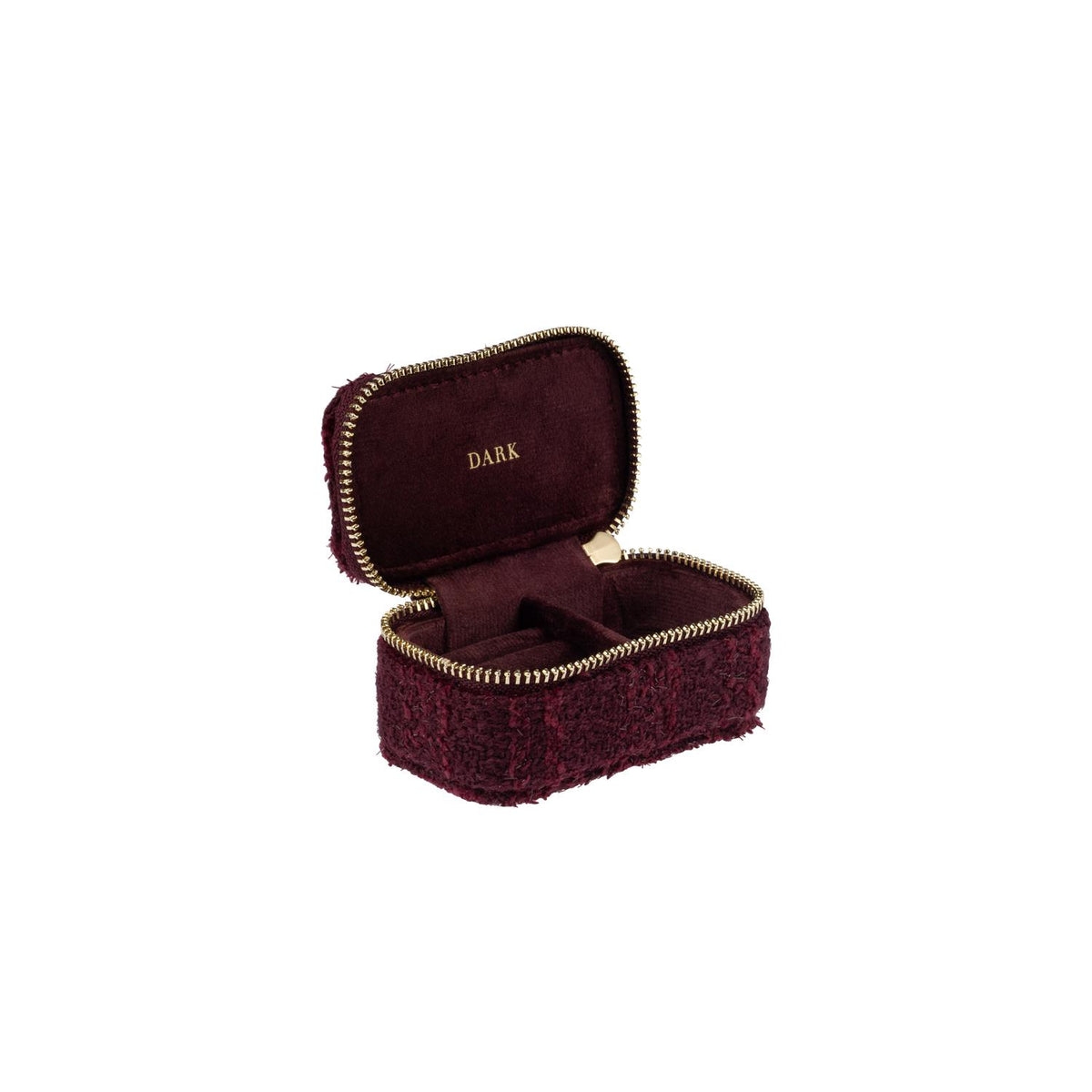 Tweed Jewellery Box Mini Bordeaux