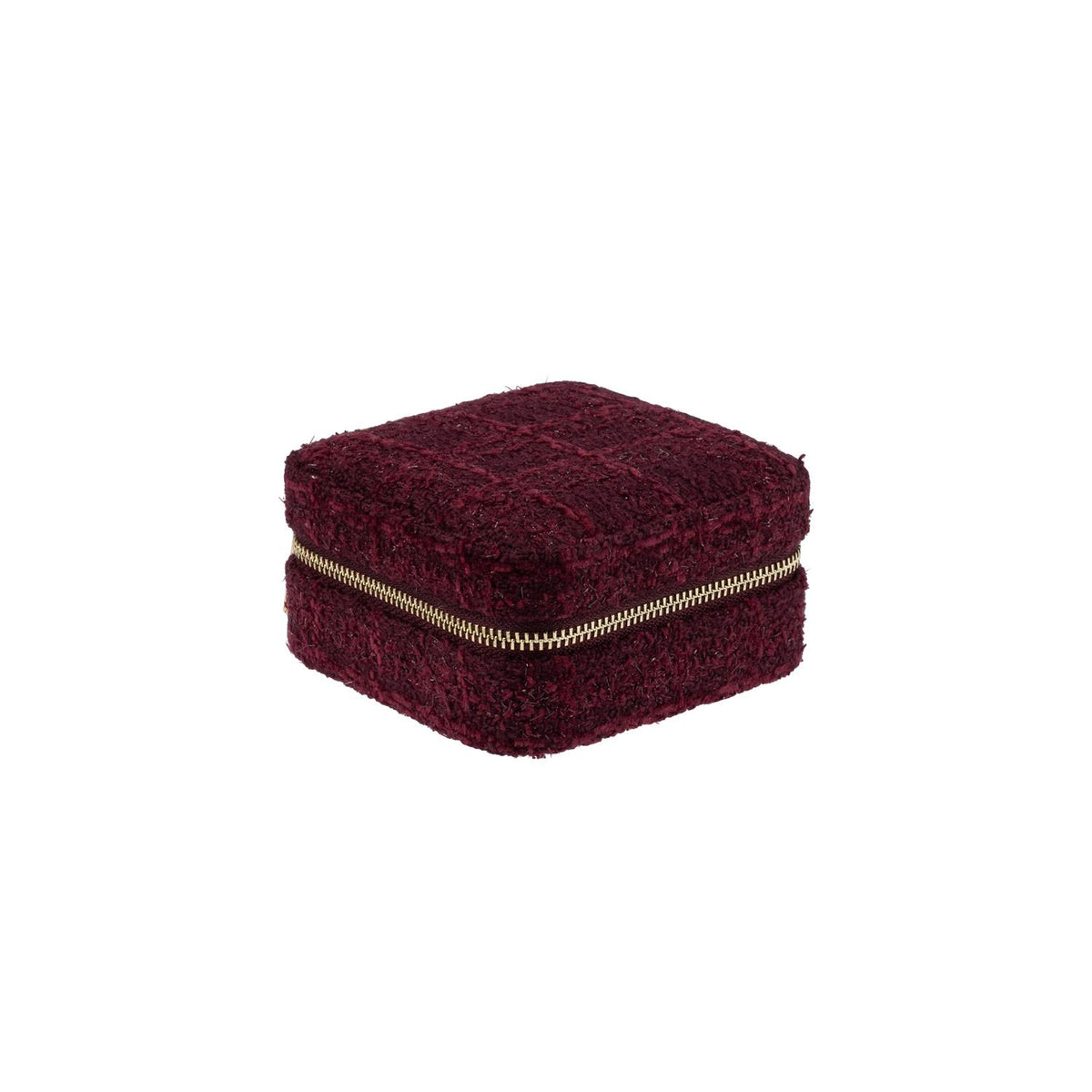 Tweed Jewellery Box Mini Bordeaux