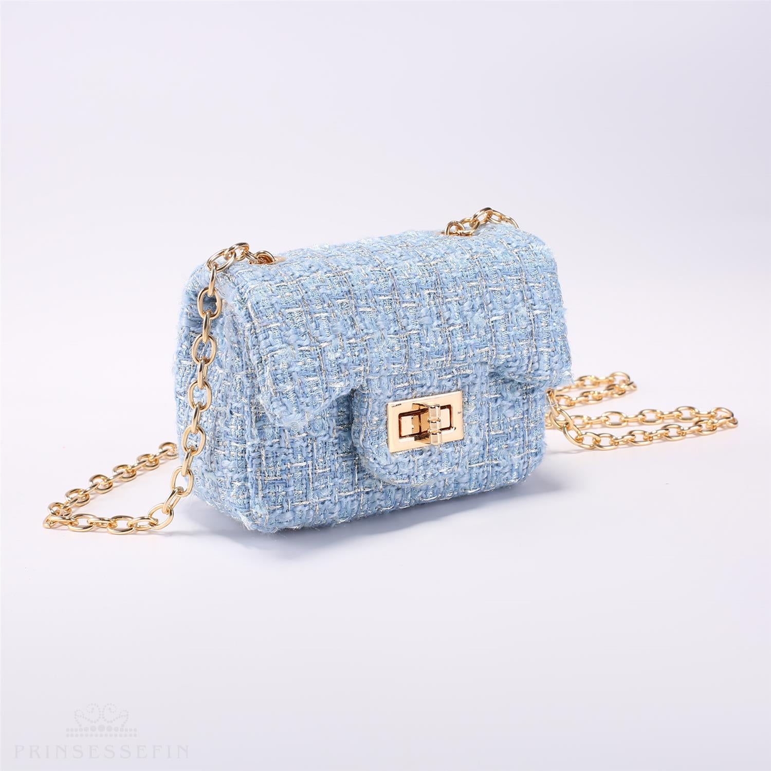 Handbag Tweed French Blue S
