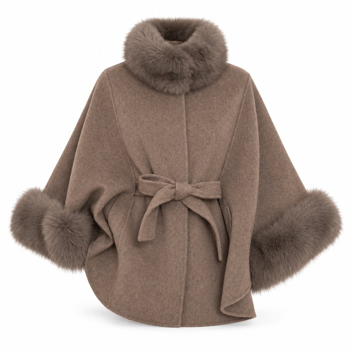 Short Cape w/ Belt Taupe