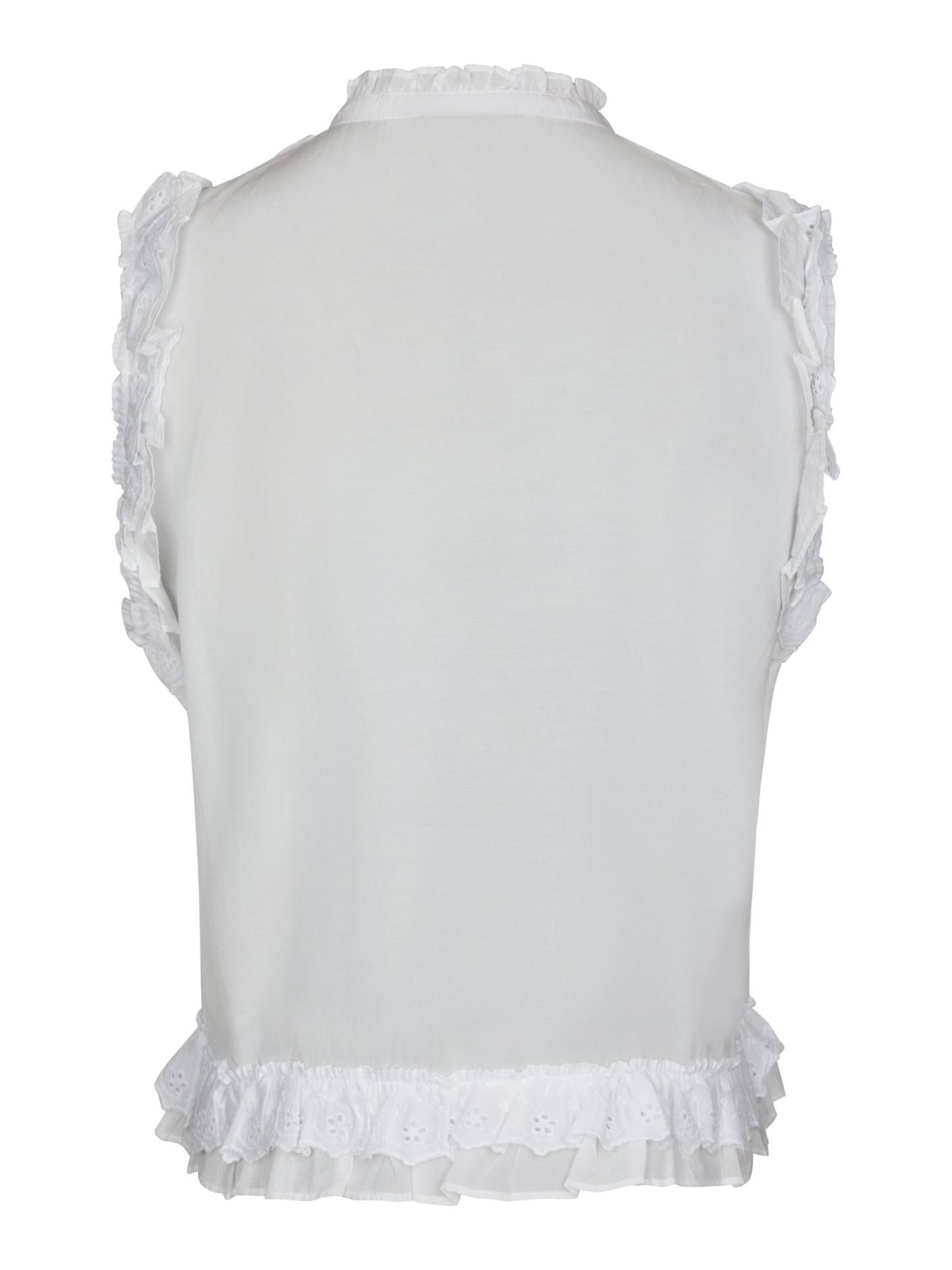 Celia Ruffle Top White