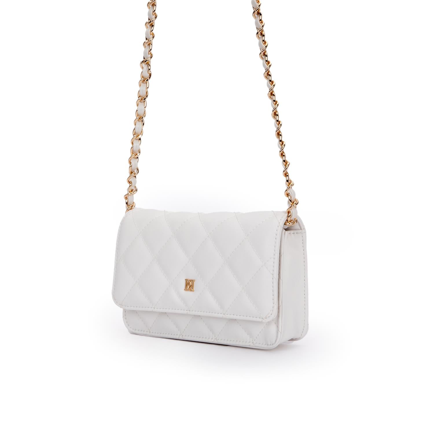 Liten quiltet skinnveske offwhite