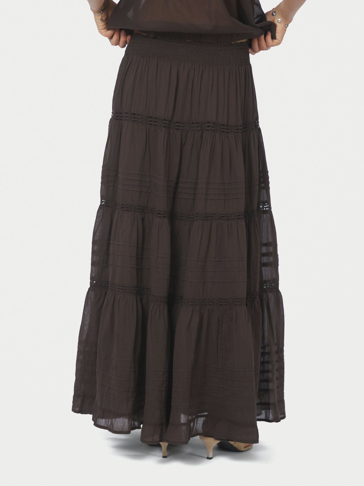 Felicia S Voile Skirt Dark Brown