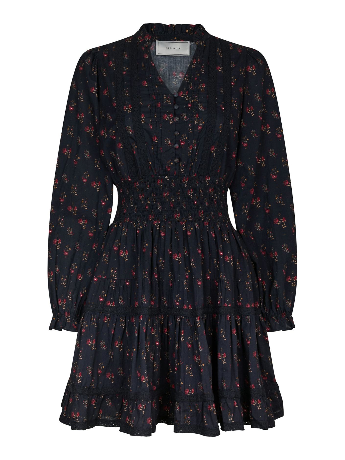 Cornell Fine Print Dress Dark Navy