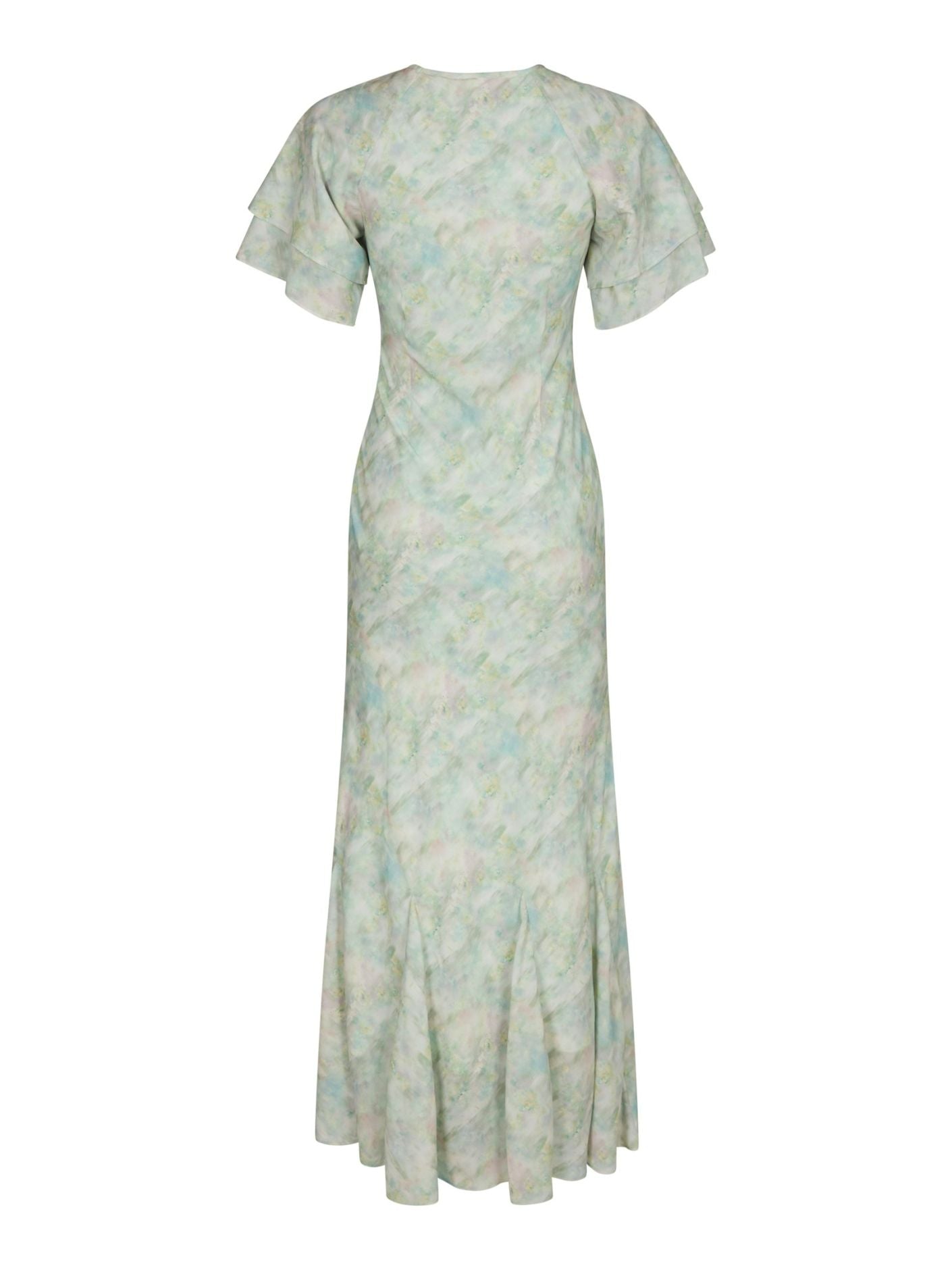 Celesse Print Chiffon Dress Light Green