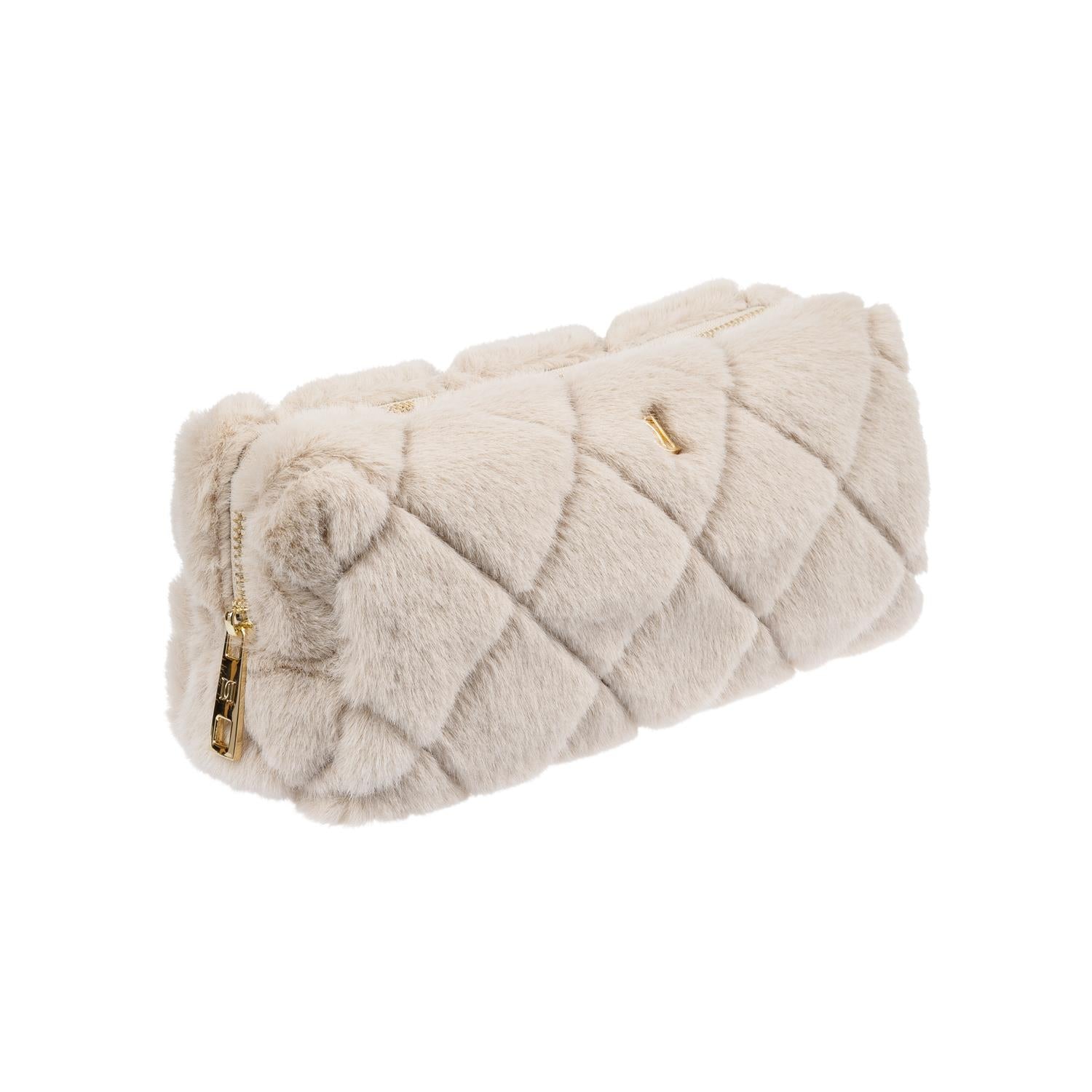 Faux Fur Quilted Tool Pouch Sand