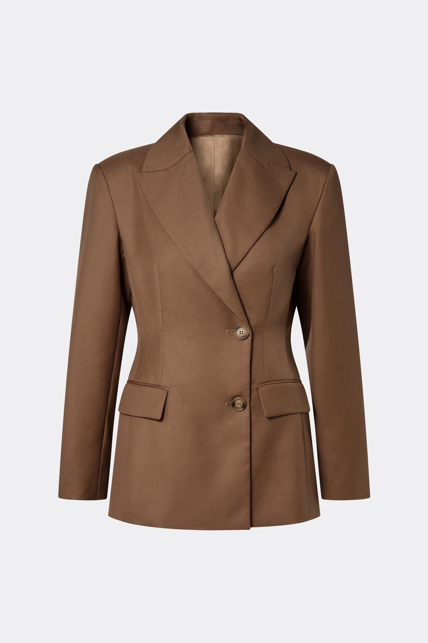 Tillie Asymmetric Wool Blend Blazer