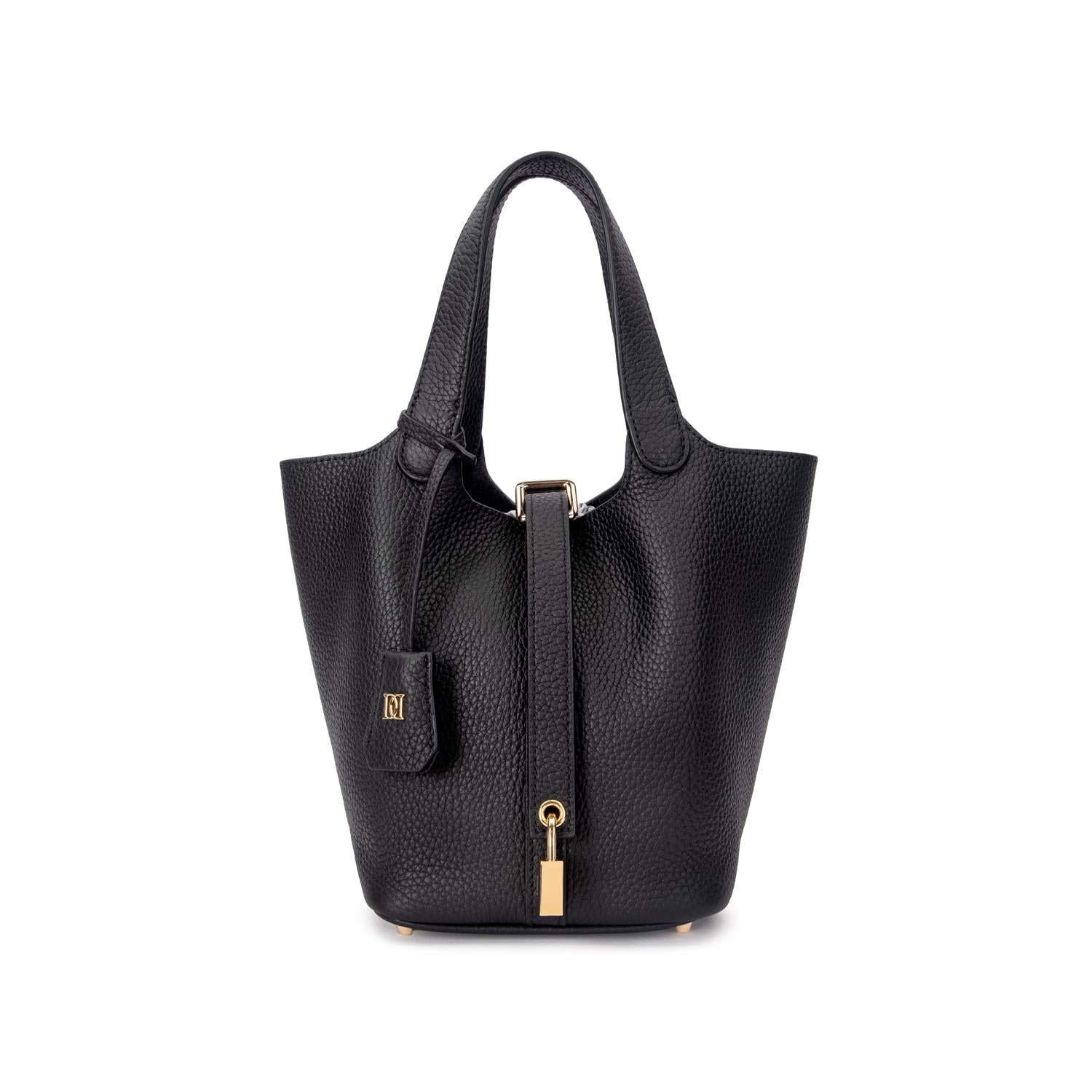 Leather Bucket Bag Mini Black