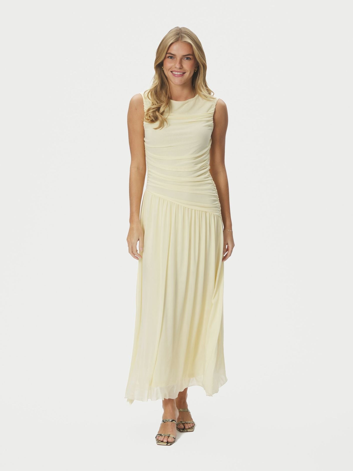 Cludine Mesh Dress Light Yellow