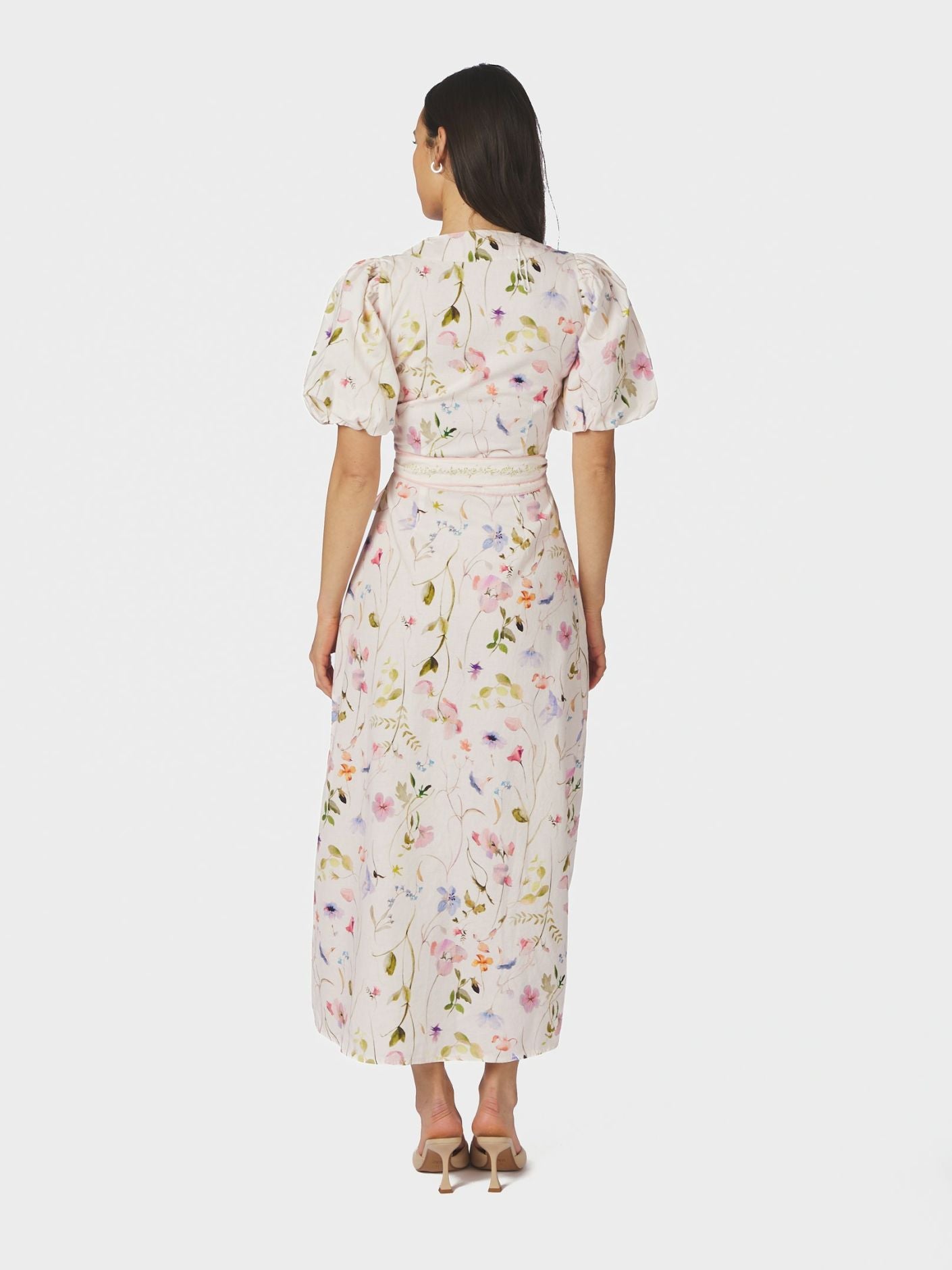 Clarine Flower Dress Off White