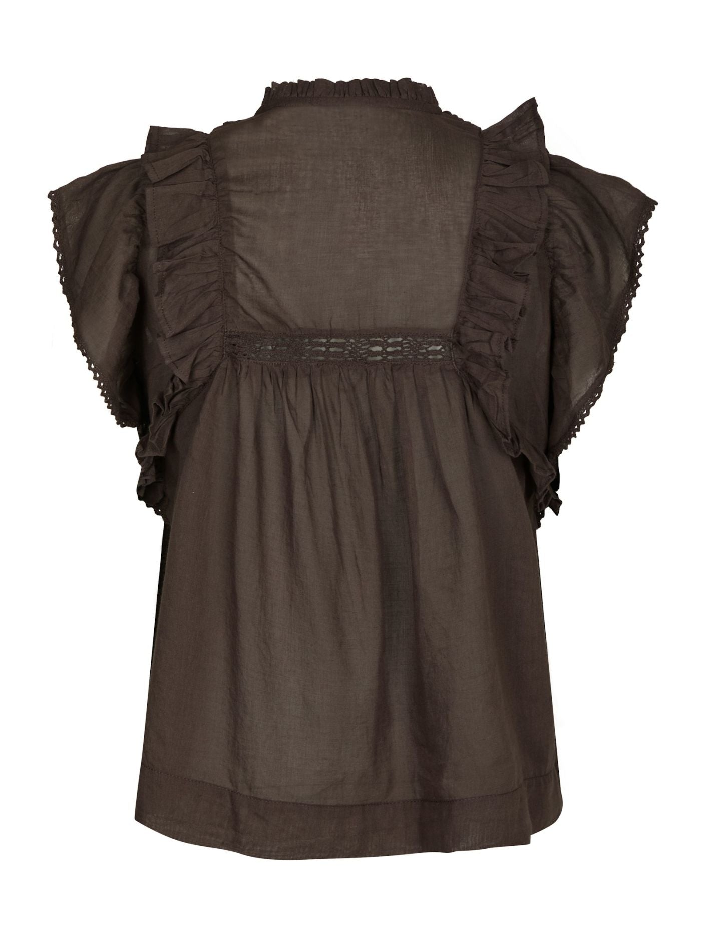 Jayla S Voile Top Dark Brown