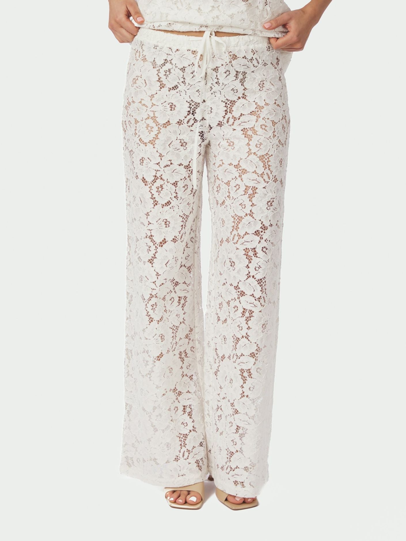 Kelans Lace Pants Off White