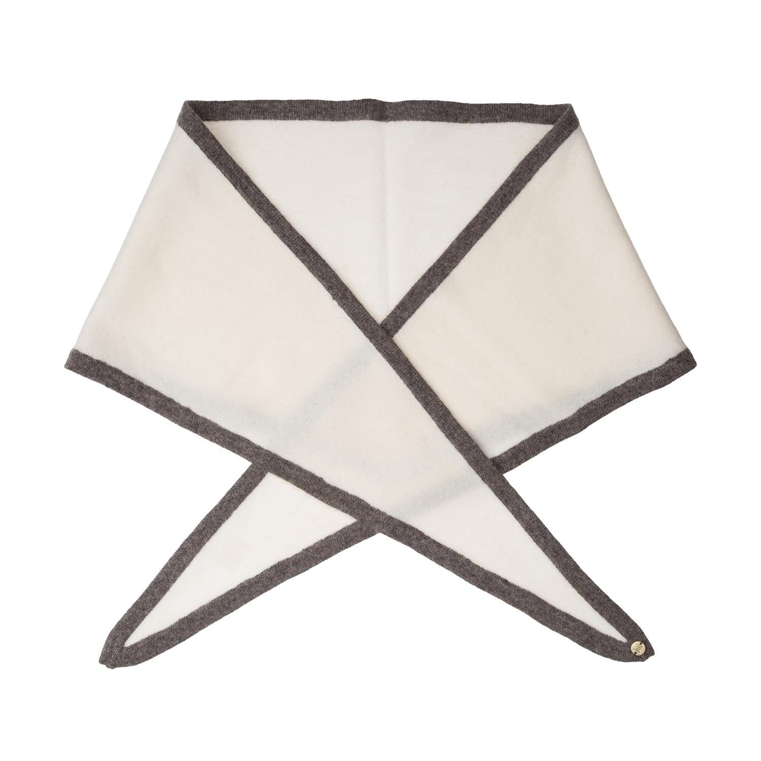 Cashmere Scarf Off White w/ Taupe Melange
