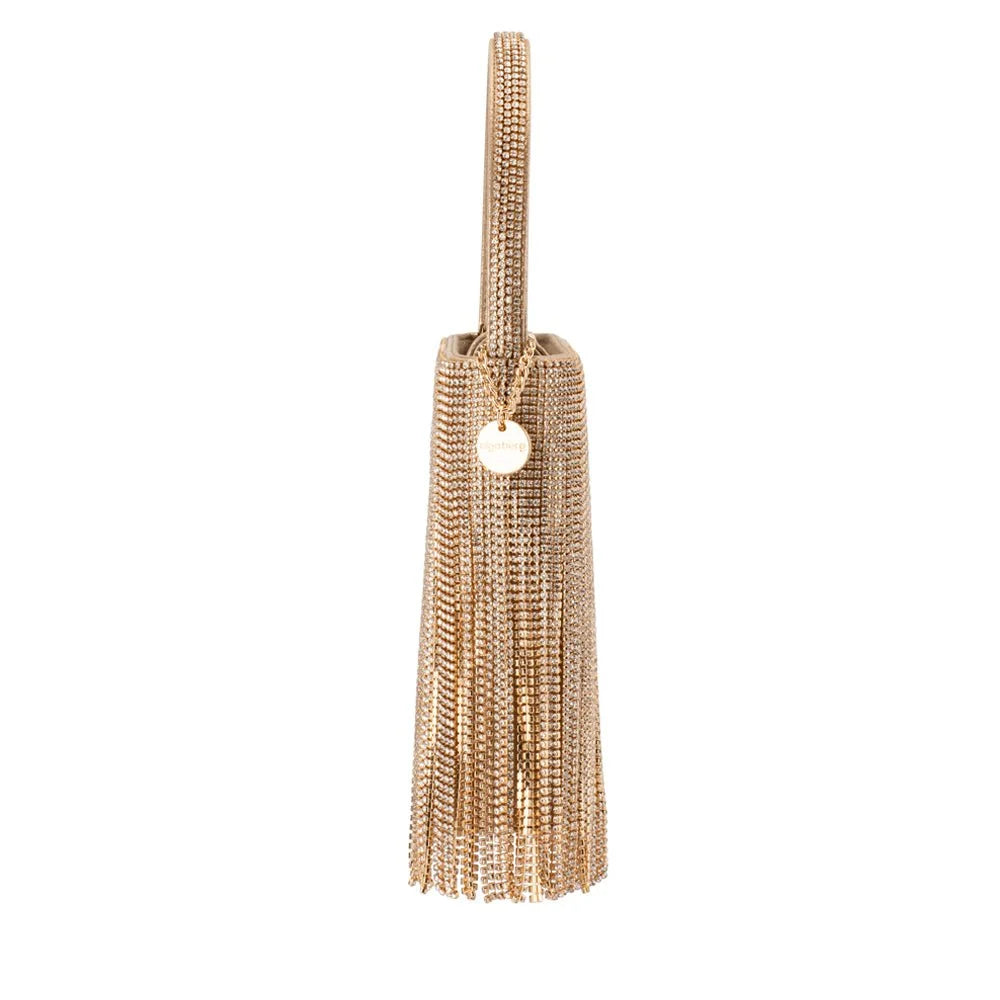 Billie Crystal Fringe Bag Champagne