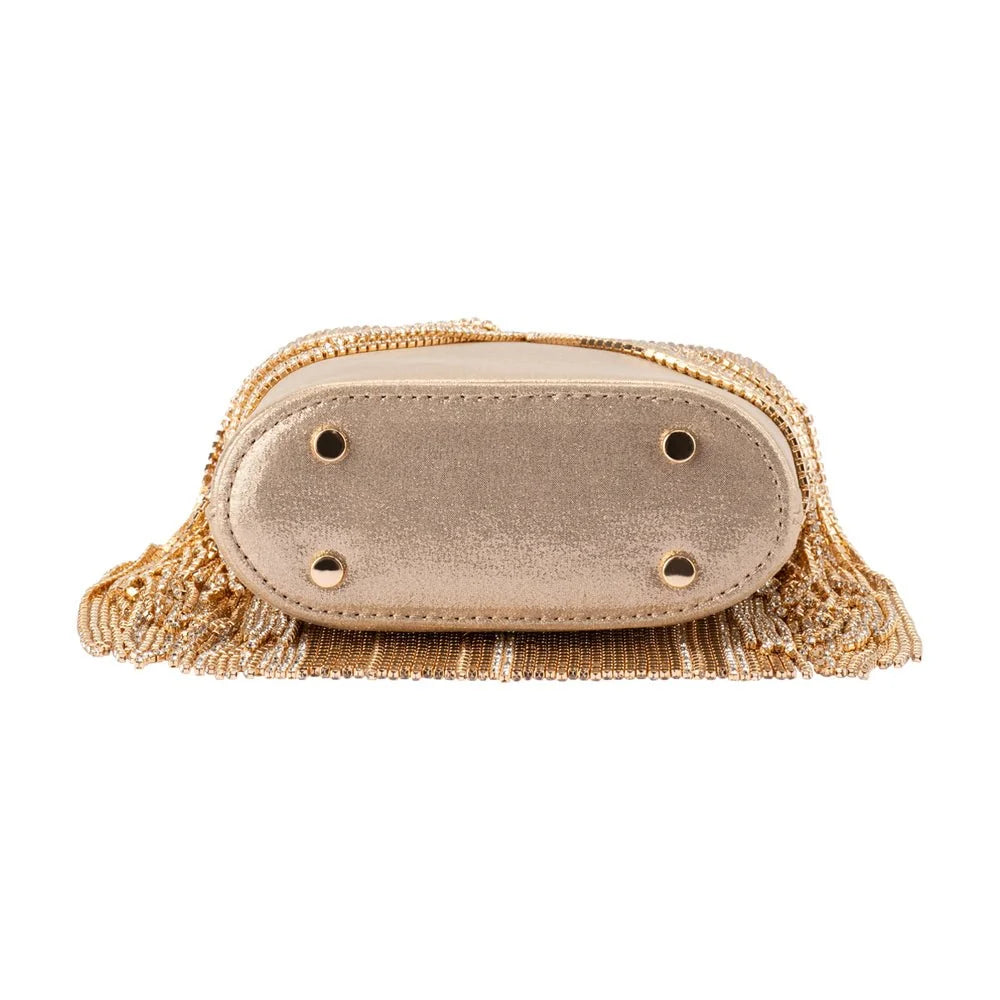 Billie Crystal Fringe Bag Champagne