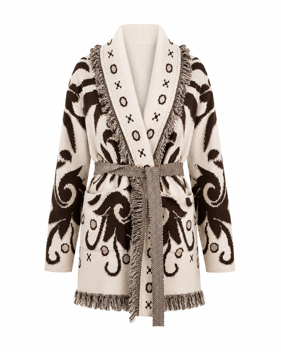 Fringe jacket brown/cream