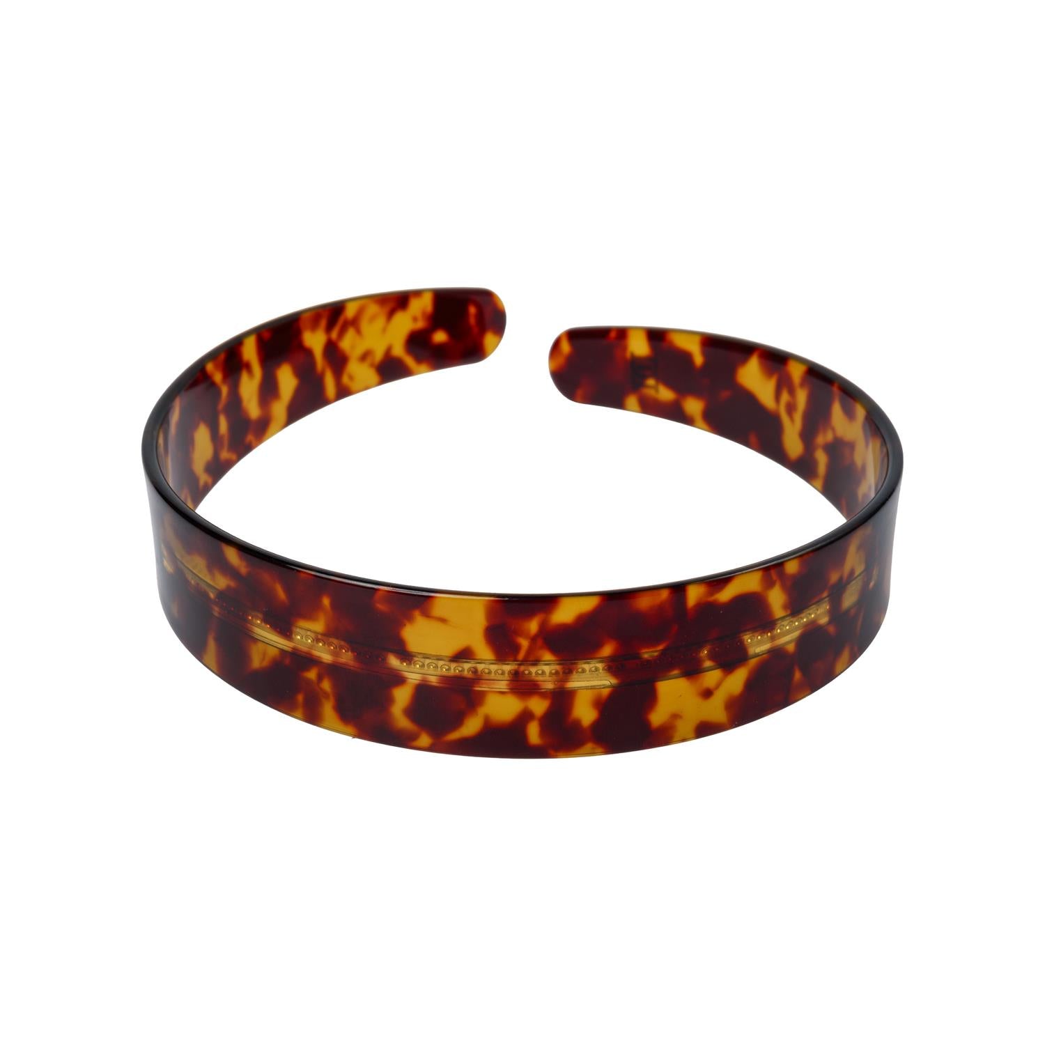 Plain Hair Band Broad Brown Tortoise