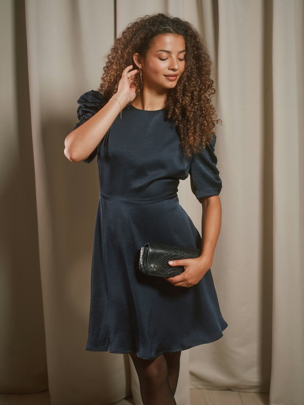 Nanuti Solid Dress Navy