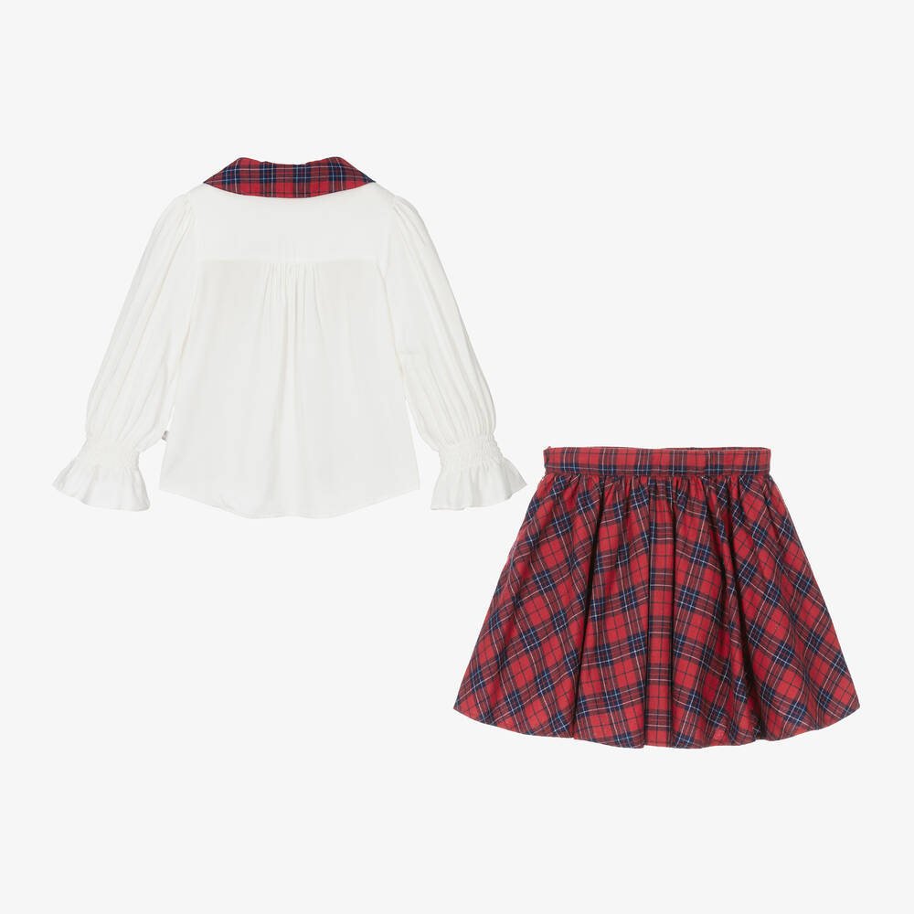 Smart Woven Check Skirt Set Tartan