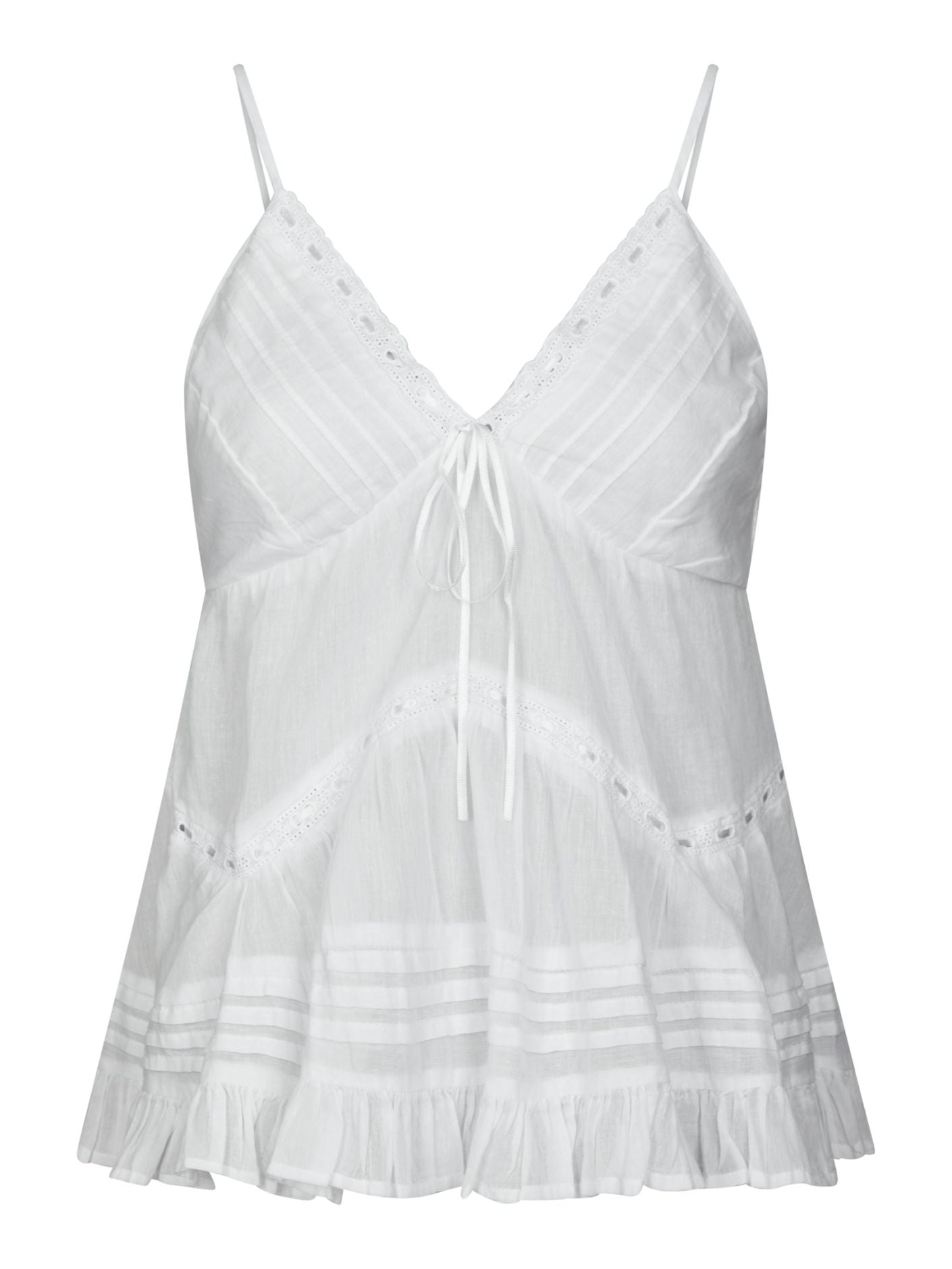 Elvena S Voile Top White