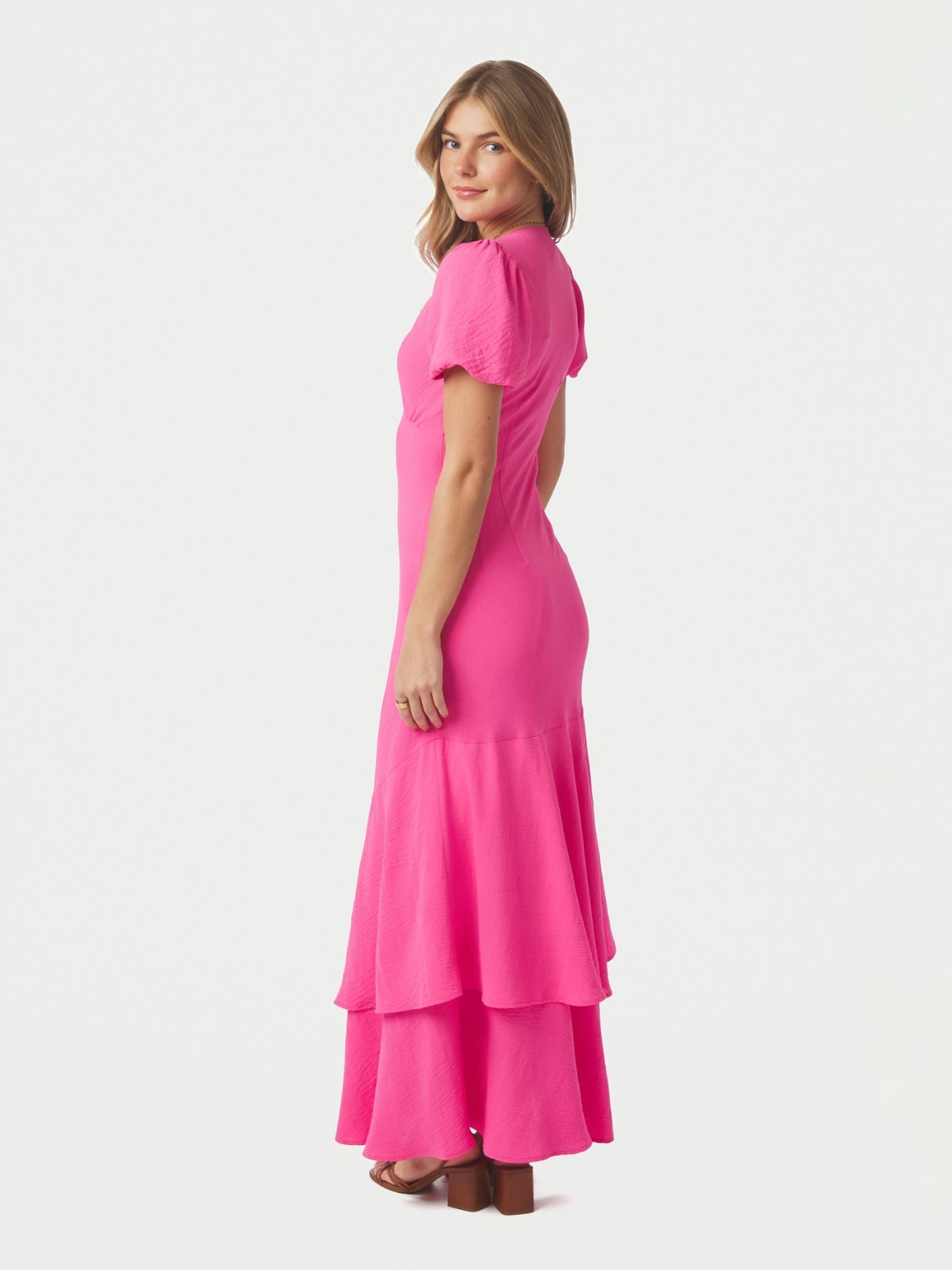 Dariah Structure Solid Dress Pink
