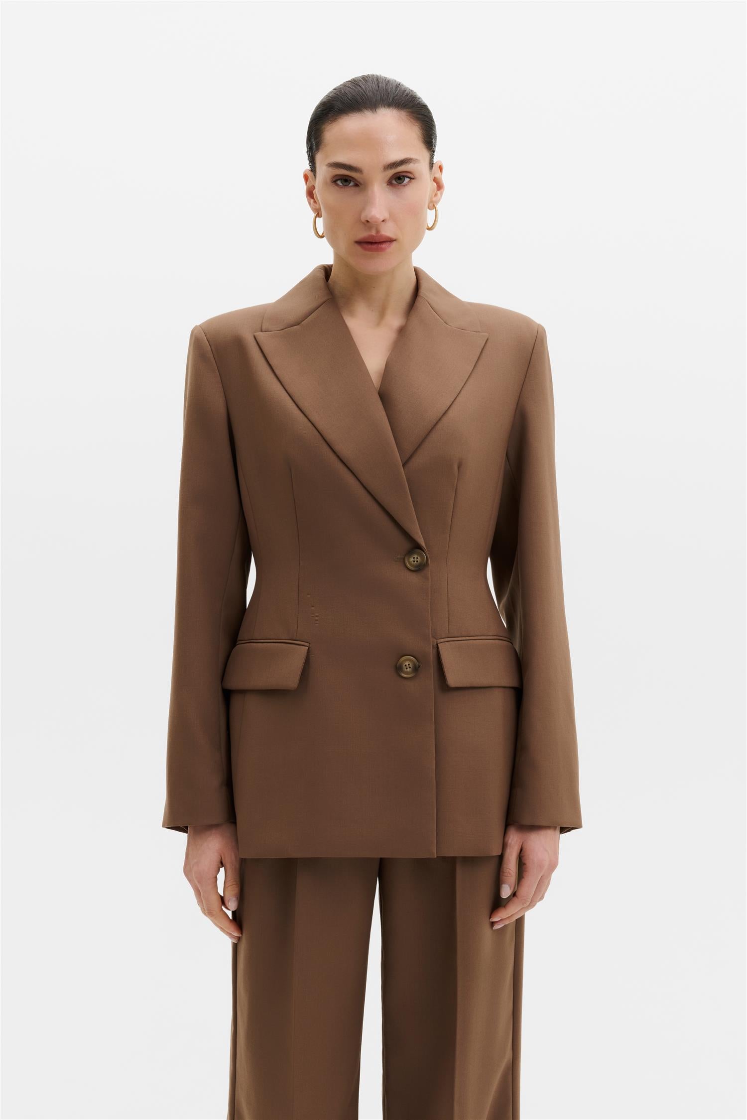 Tillie Asymmetric Wool Blend Blazer