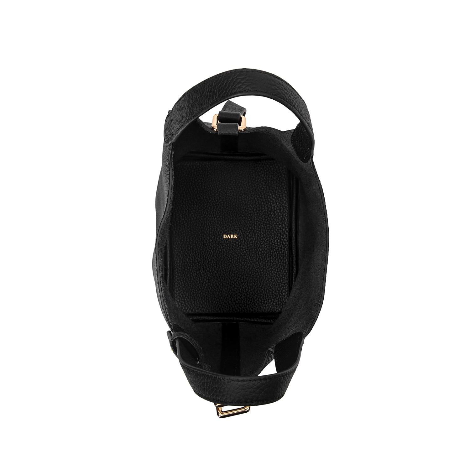 Leather Bucket Bag Mini Black