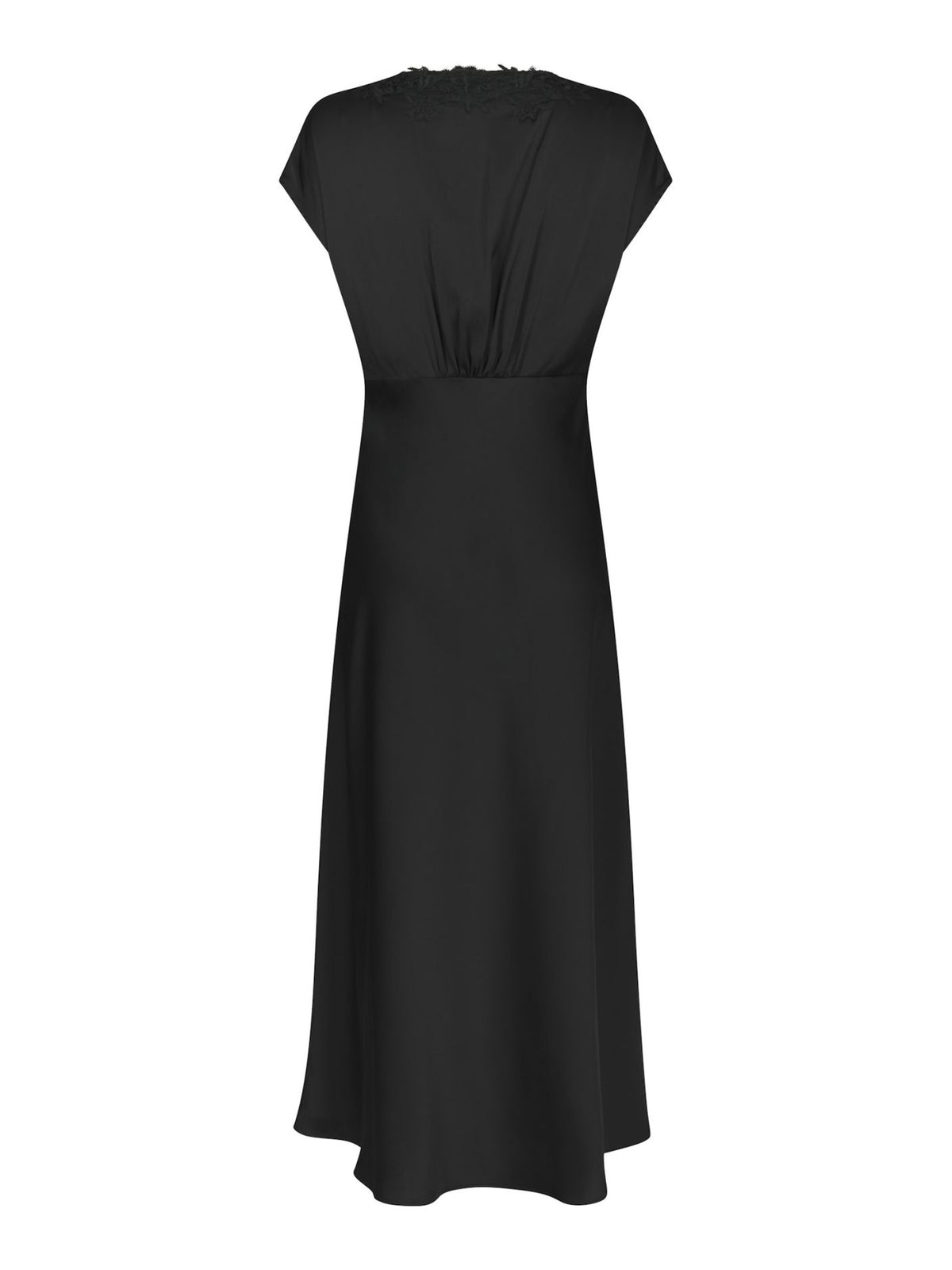 Clarita Drapy Sateen Dress Black