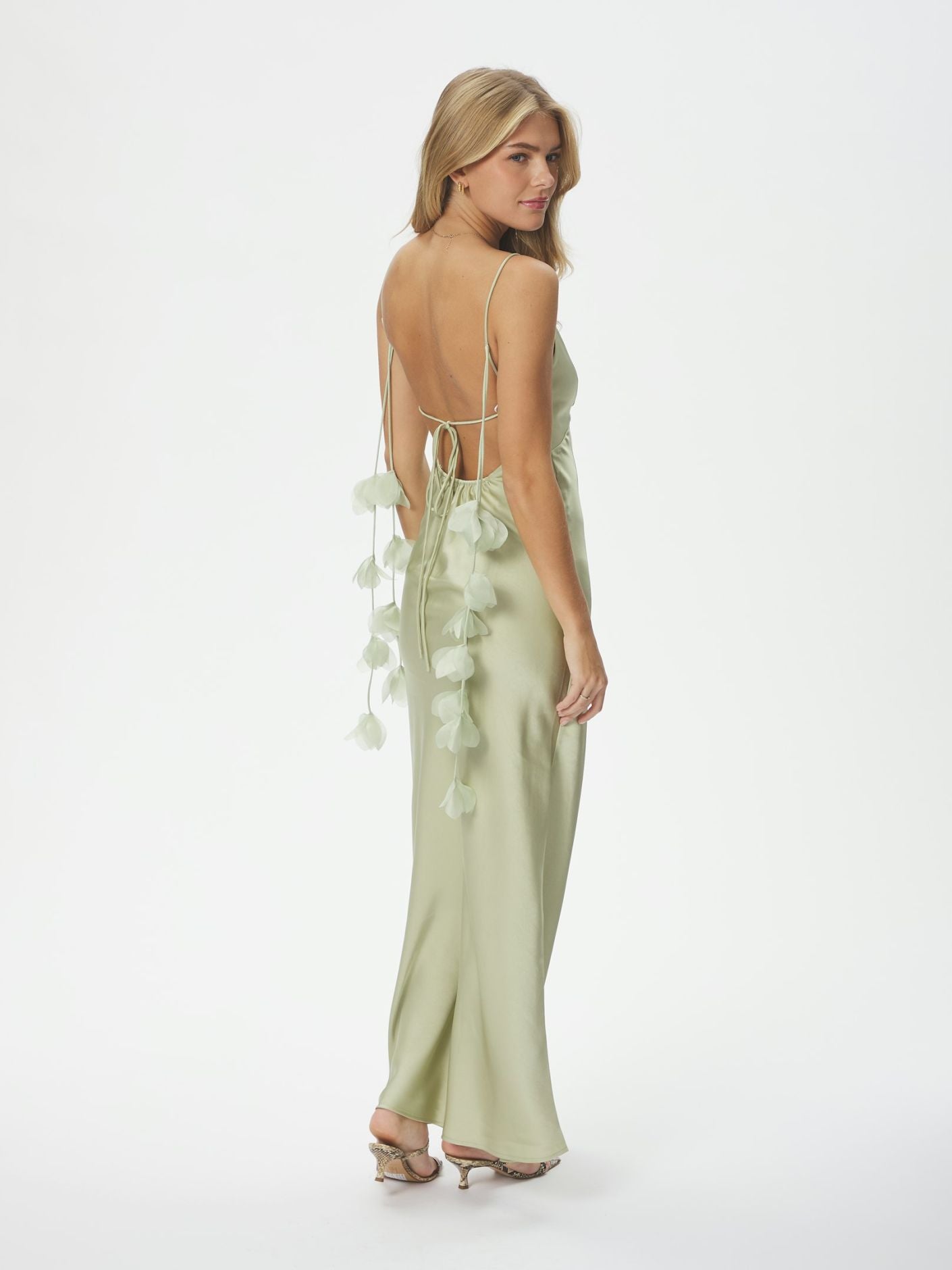 Colly Heavy Sateen Kjole Mint Grønn