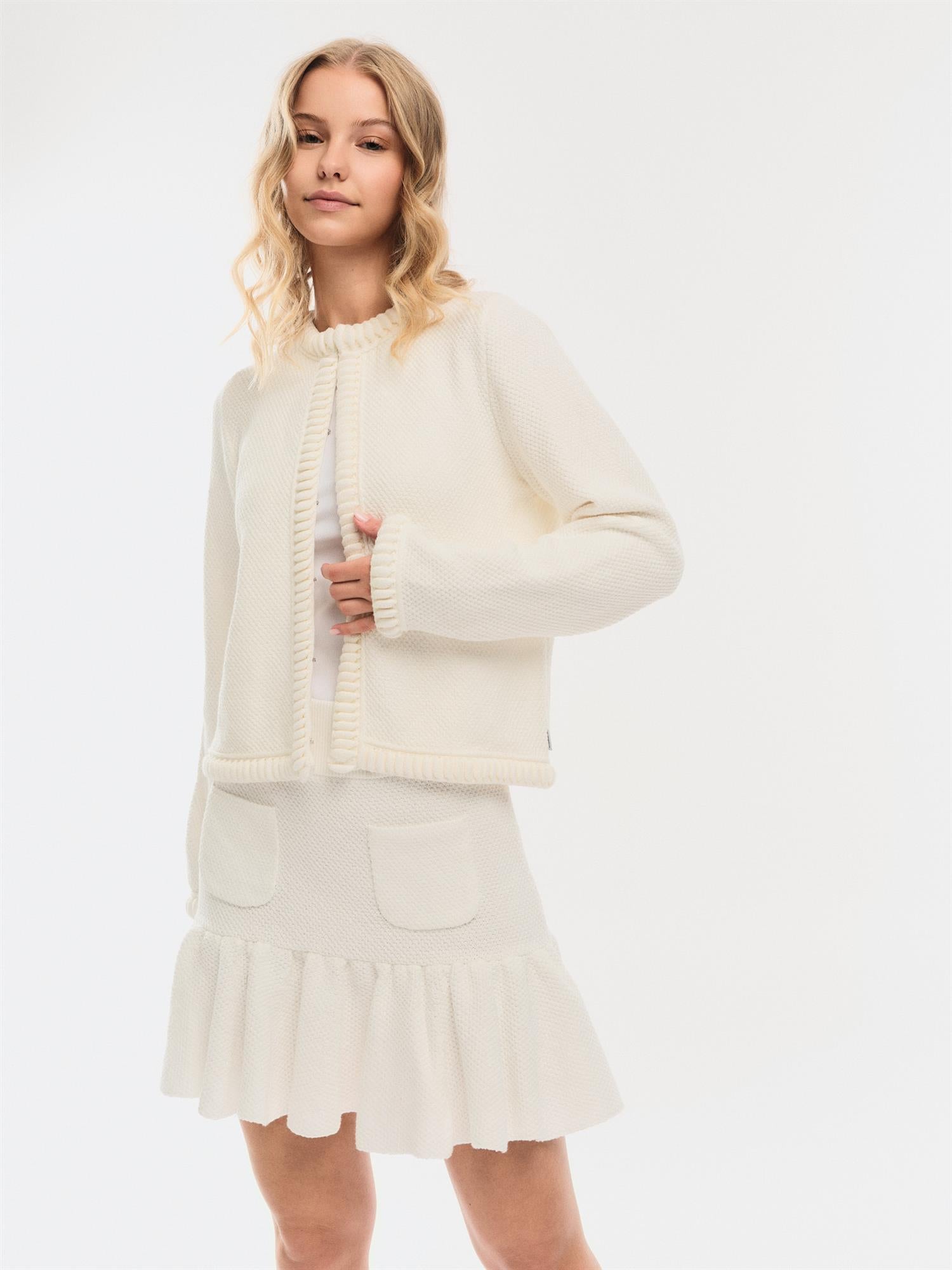 Claire Cotton Cardigan Hvit
