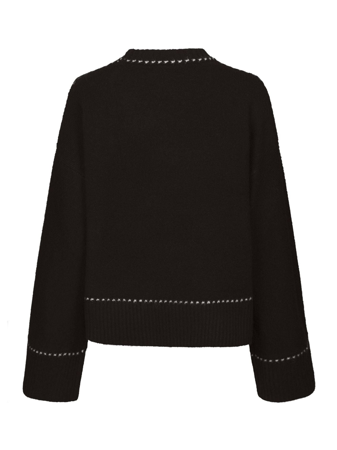 Roeme Knit Stitch Blouse Dark Brown