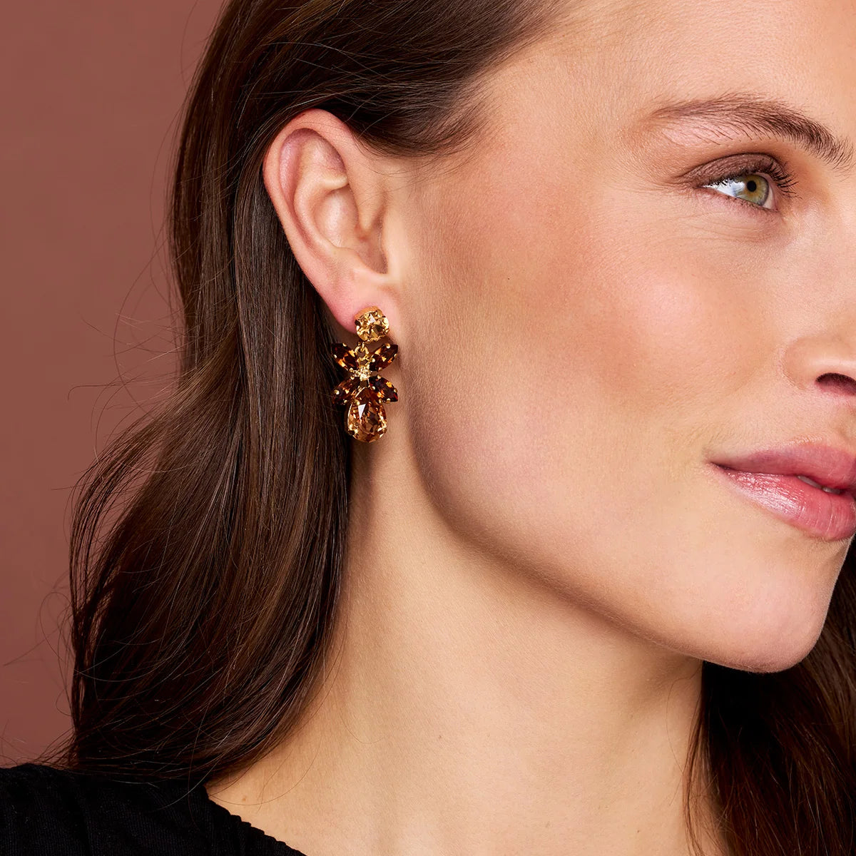 Mini Dione Earrings Gold Topaz Combo