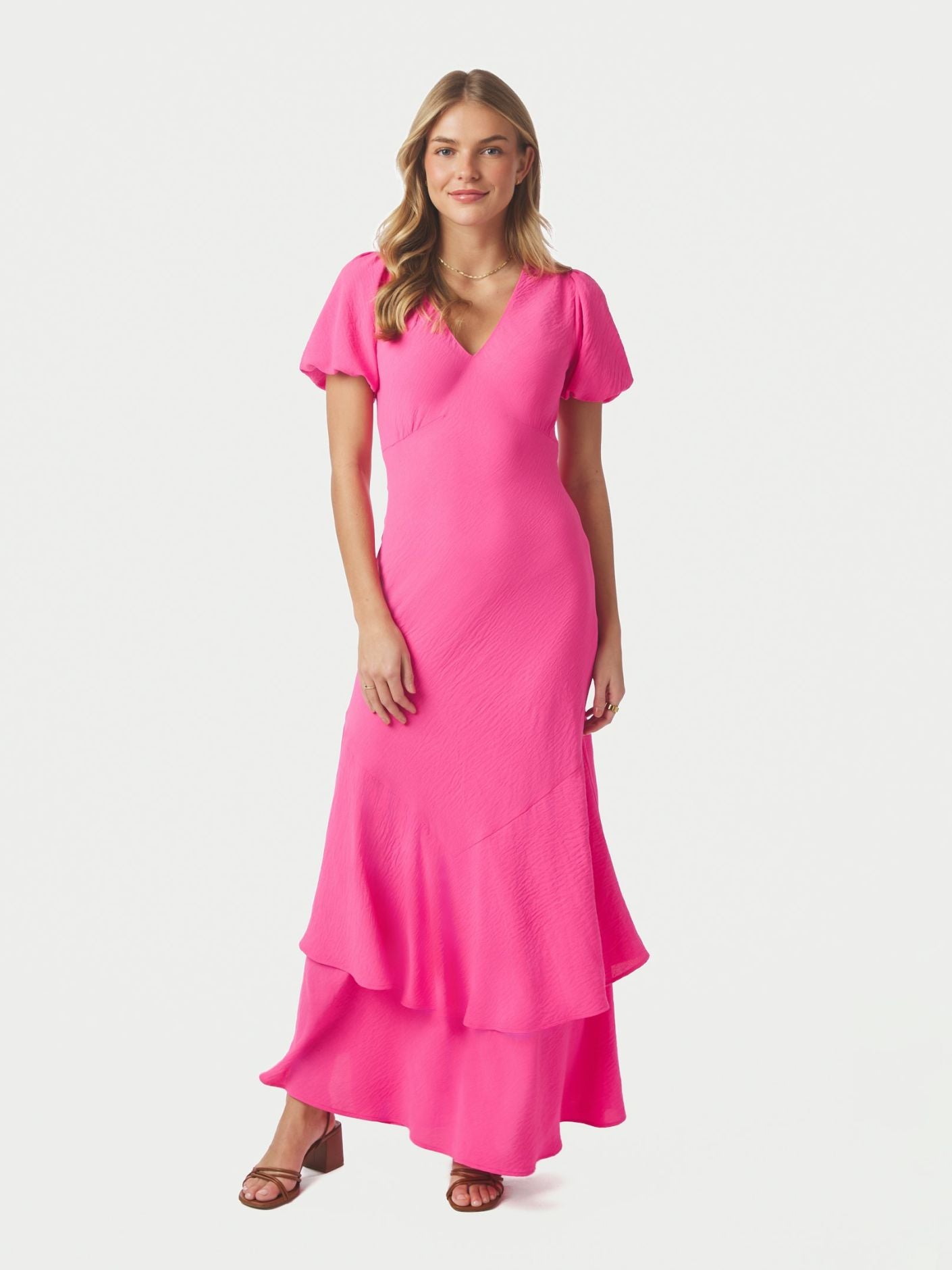 Dariah Structure Solid Dress Pink