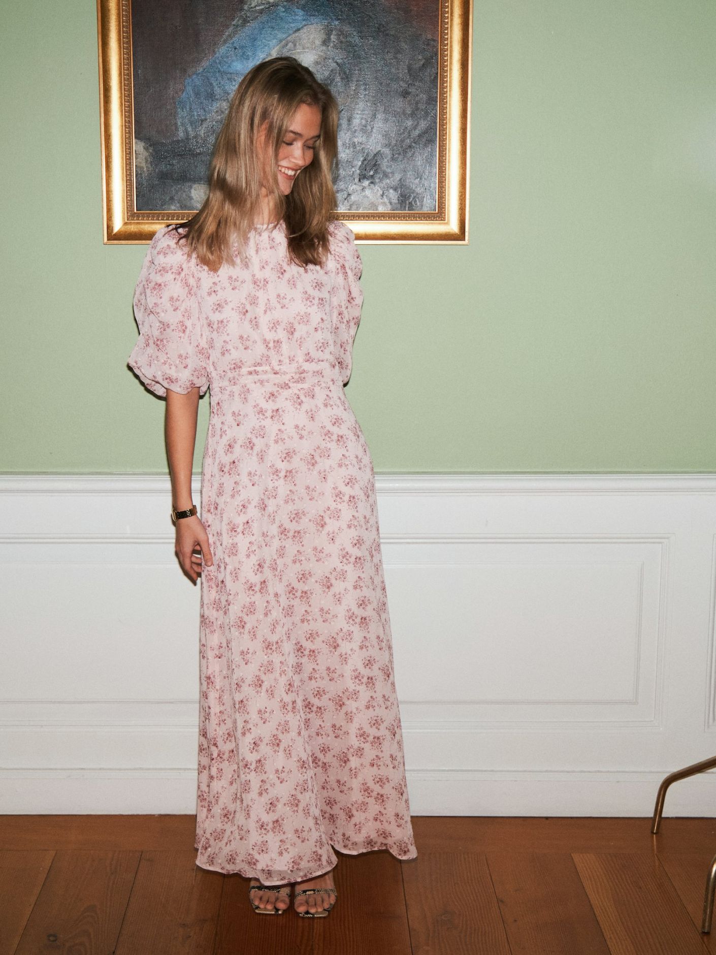 Kikka Chiffon Flower Dress Rose