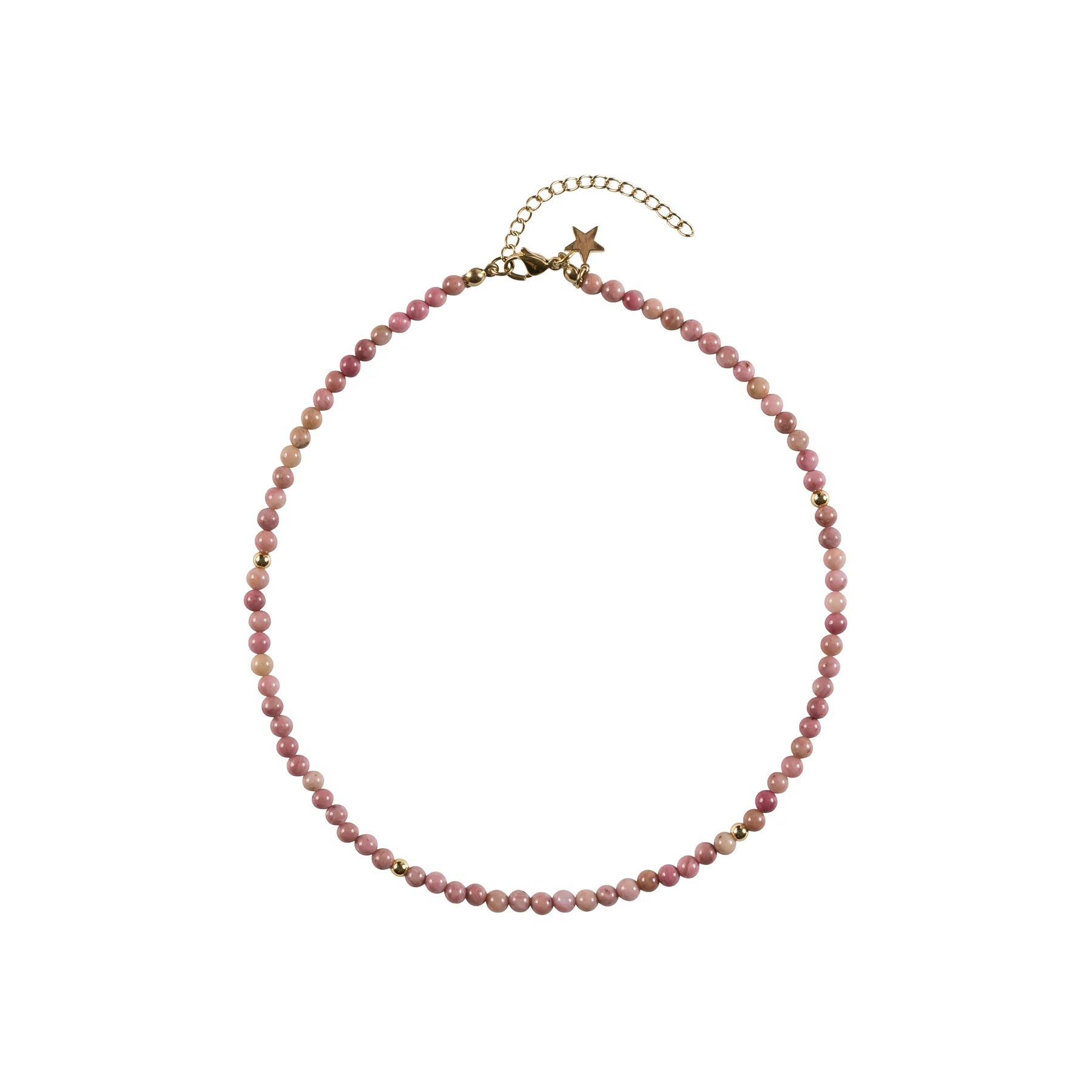 Stone Bead Necklace 4mm Dusty Rose