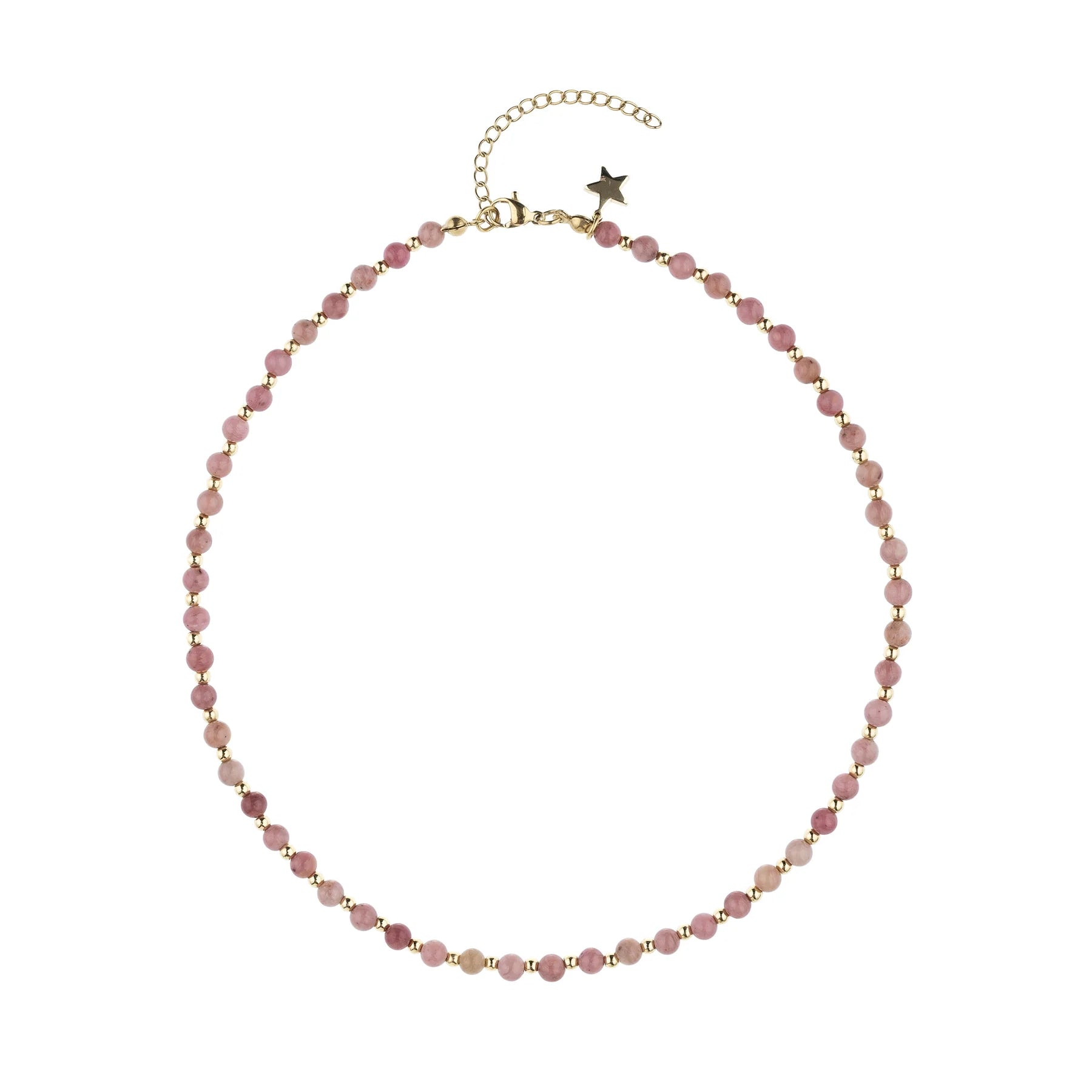 Stone Bead Necklace 3mm Dusty Rose