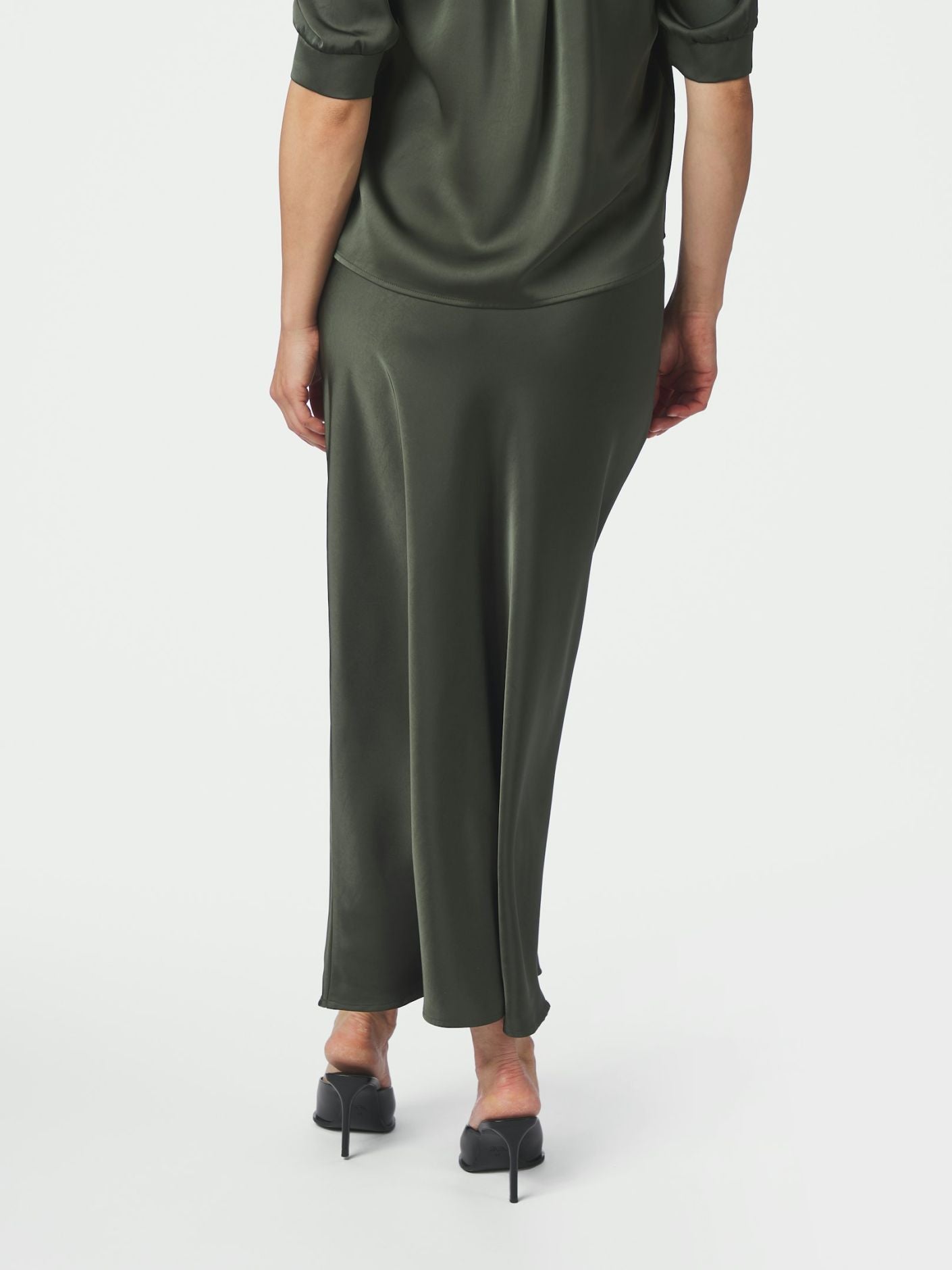 Vicky Heavy Sateen Skirt Deep Green