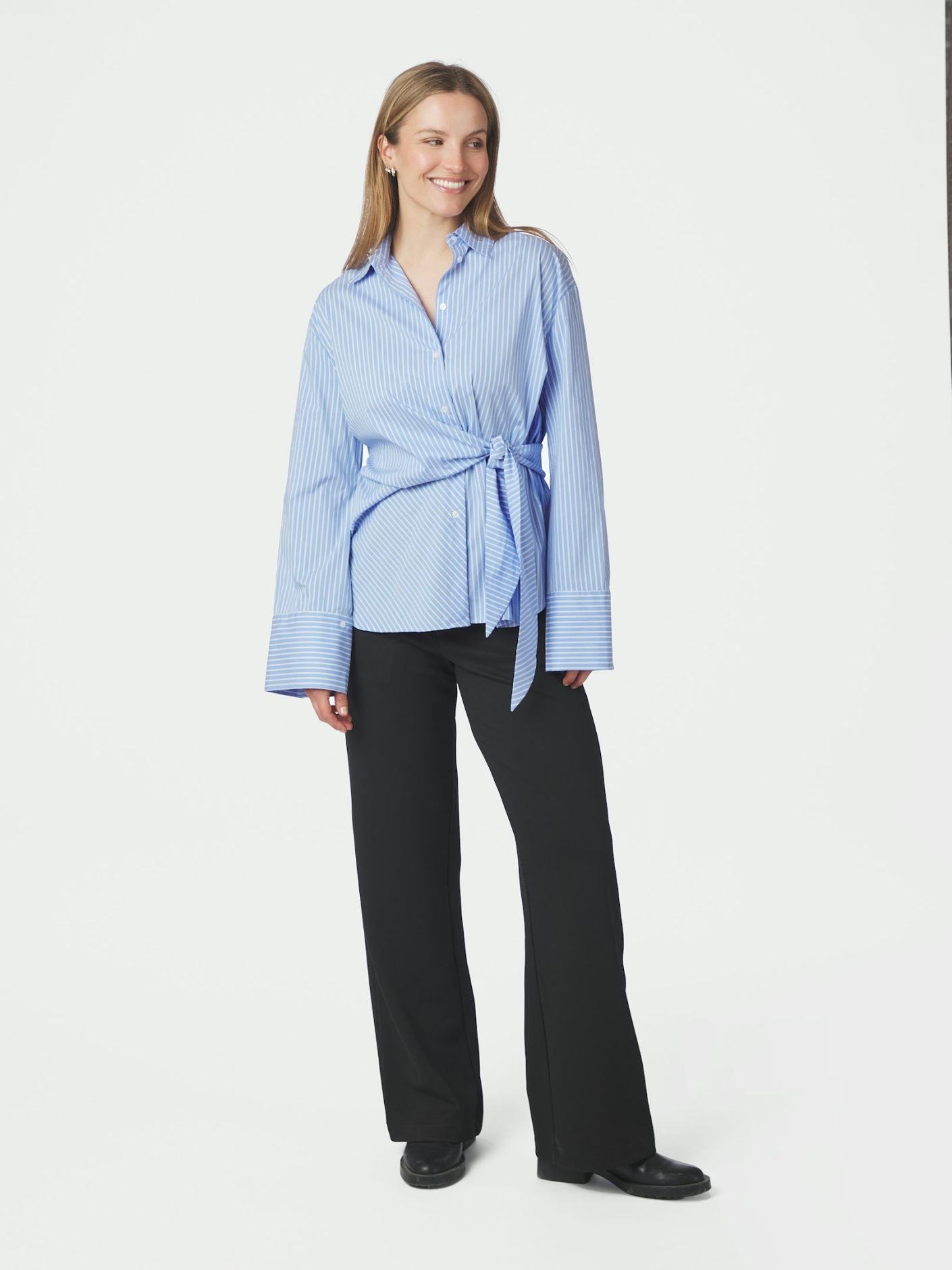 Helisa Stripe Shirt Light Blue