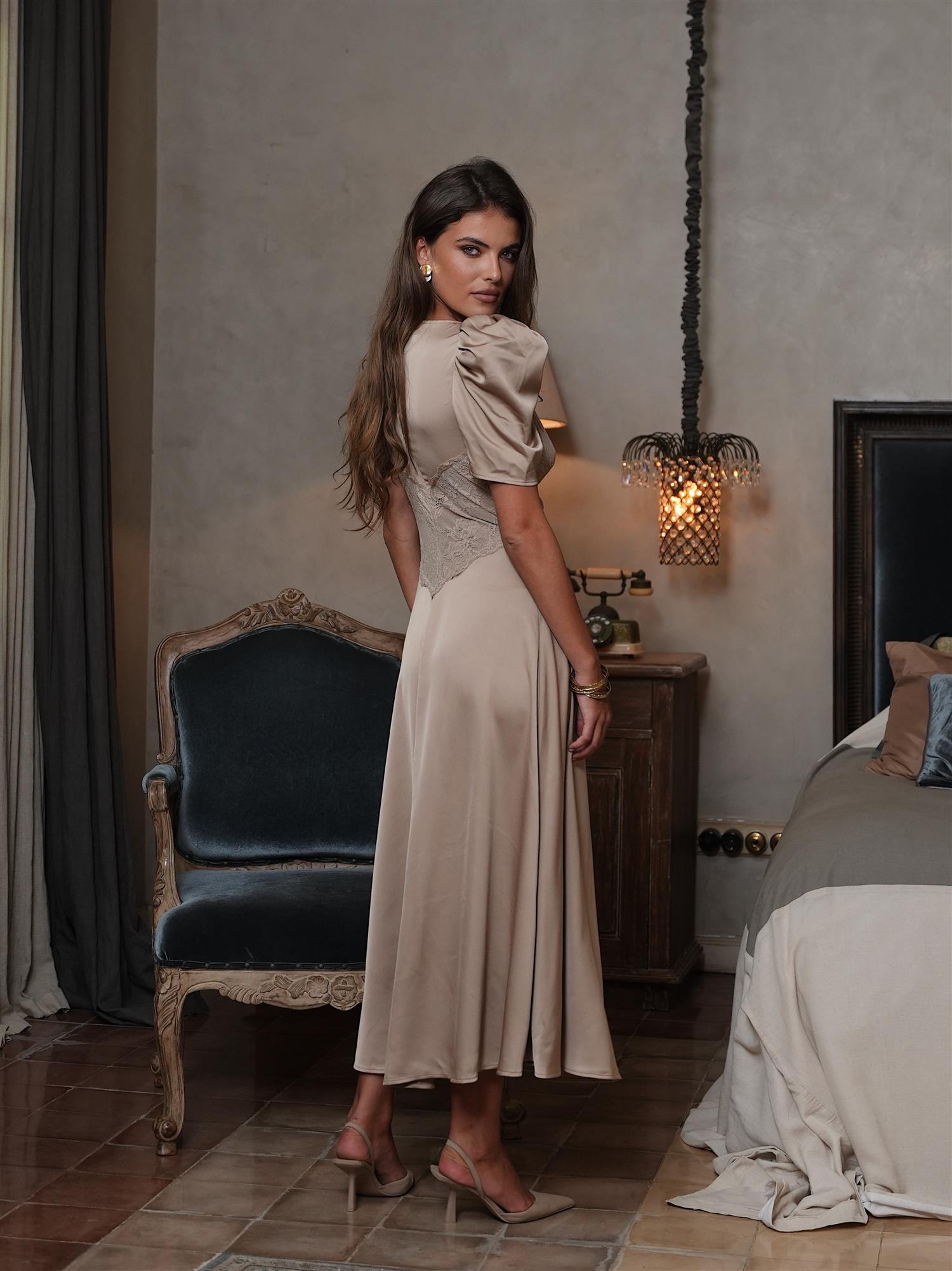 Francis Midi Dress Taupe