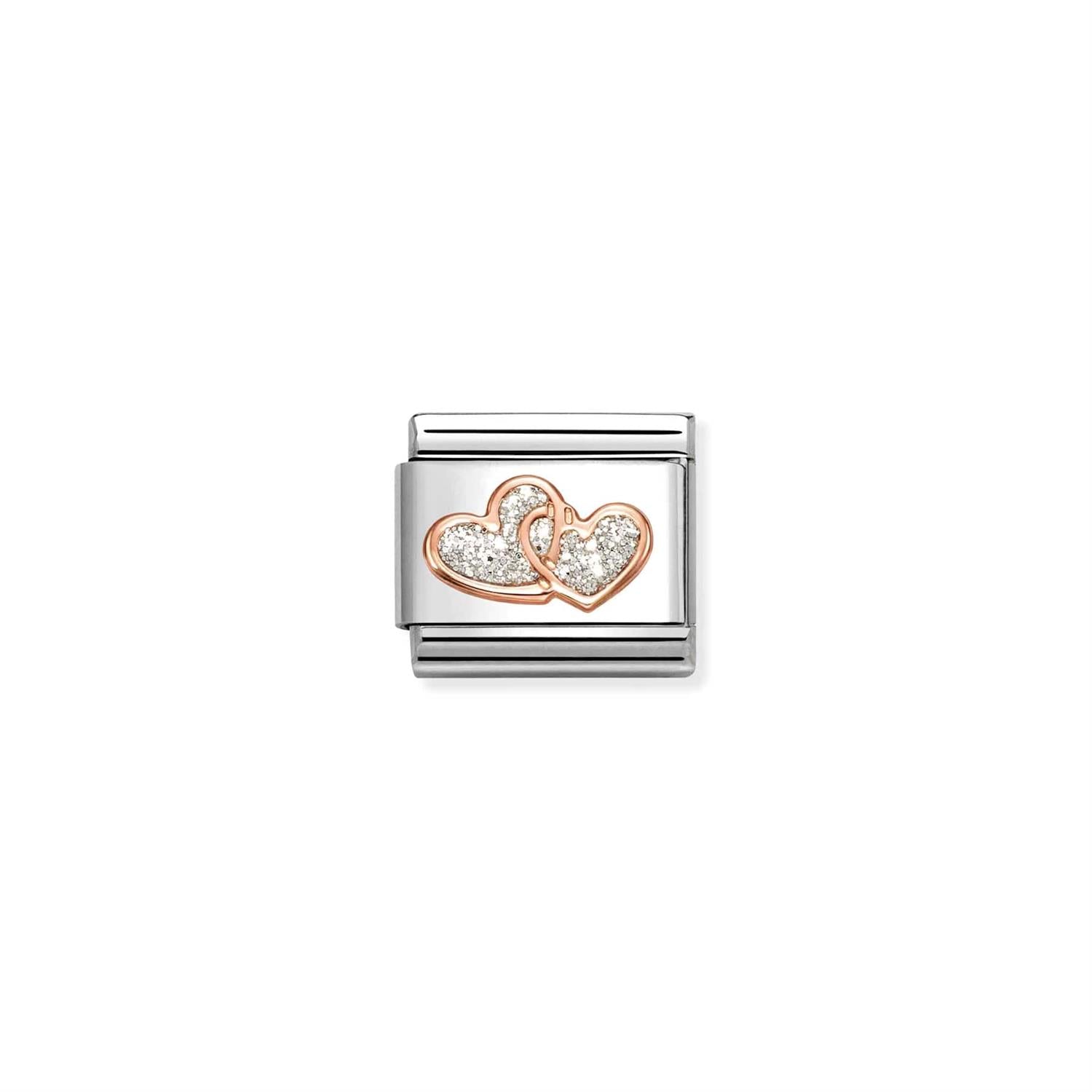 Double Hearts Rose Gold