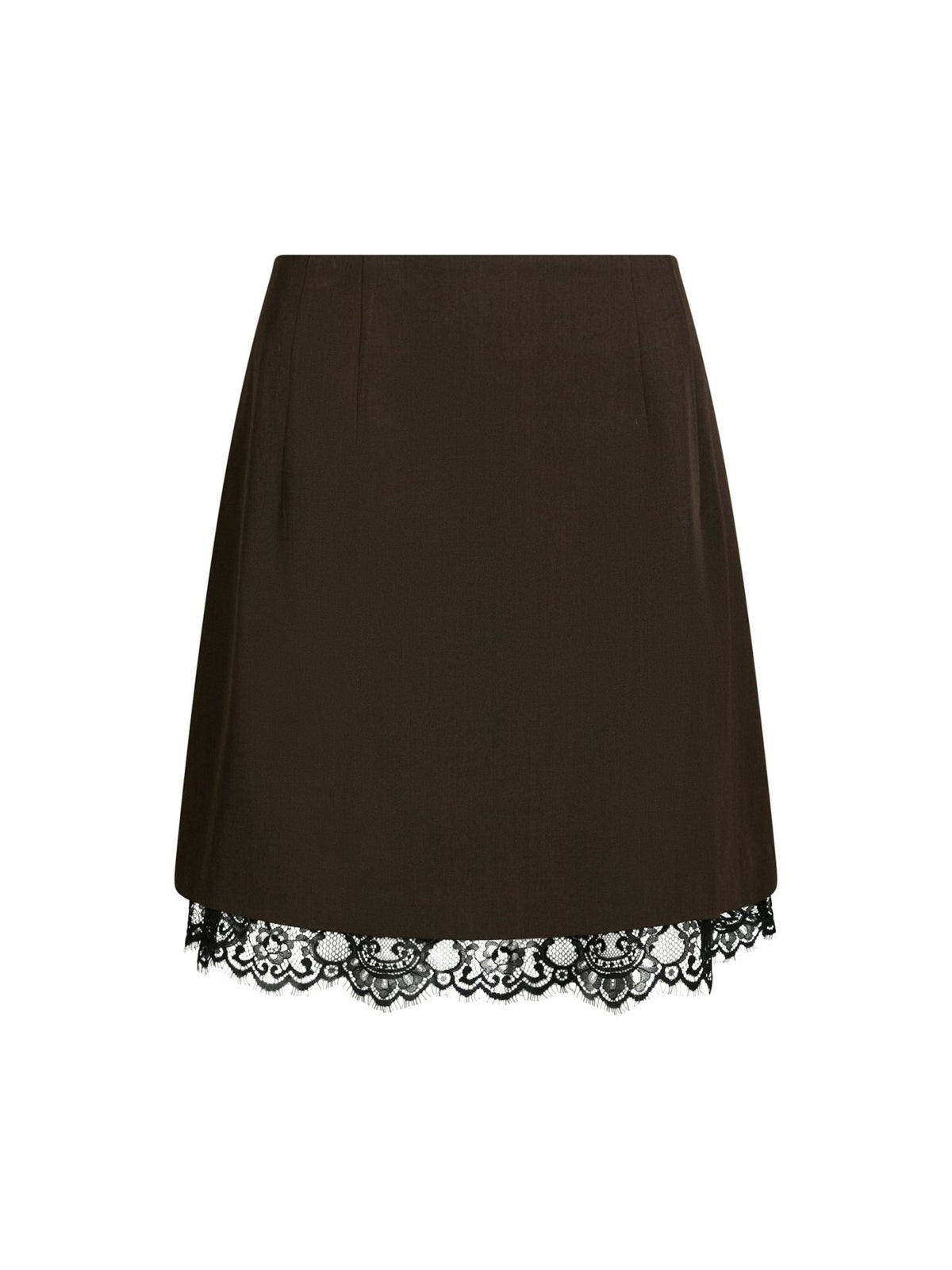 Birgitte Structure Lace Skirt Dark Brown