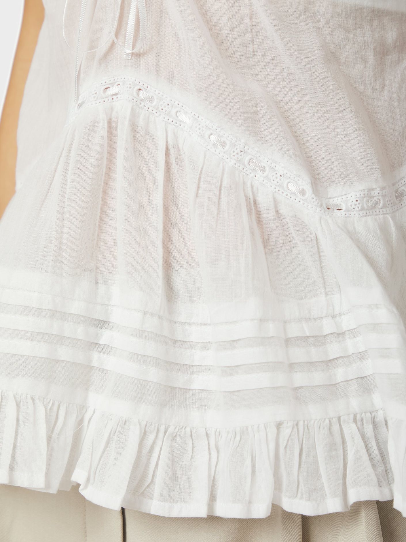 Elvena S Voile Top White