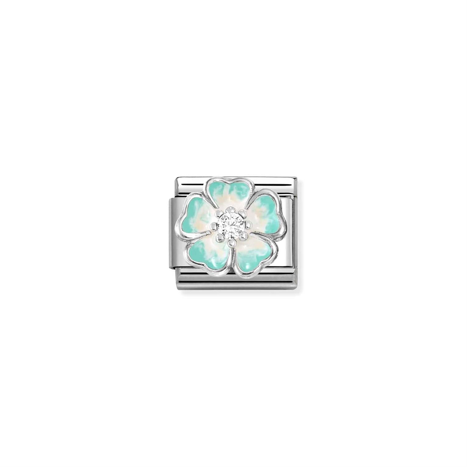 Cubic Zirconia Flower Torqouis