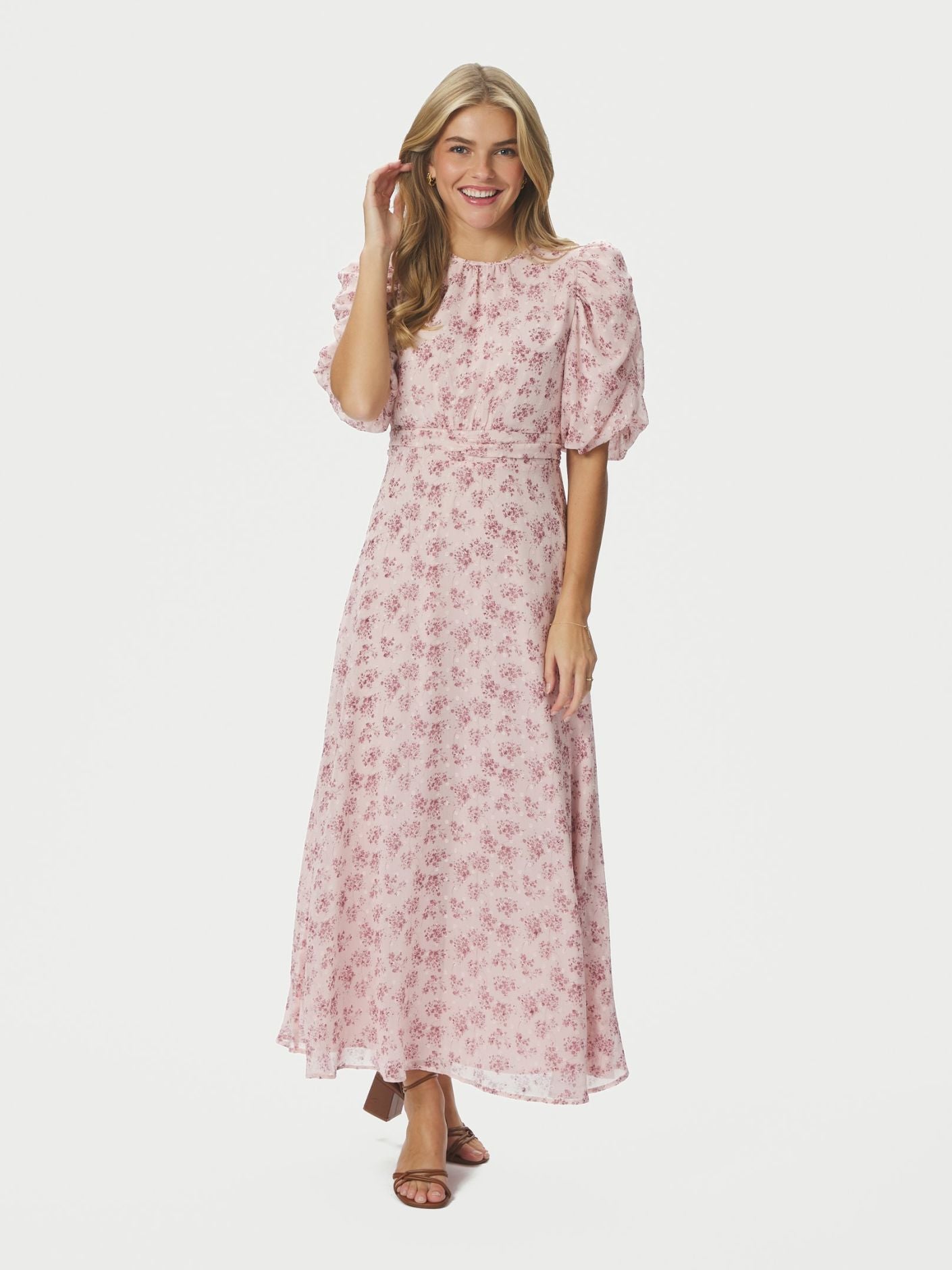 Kikka Chiffon Flower Dress Rose