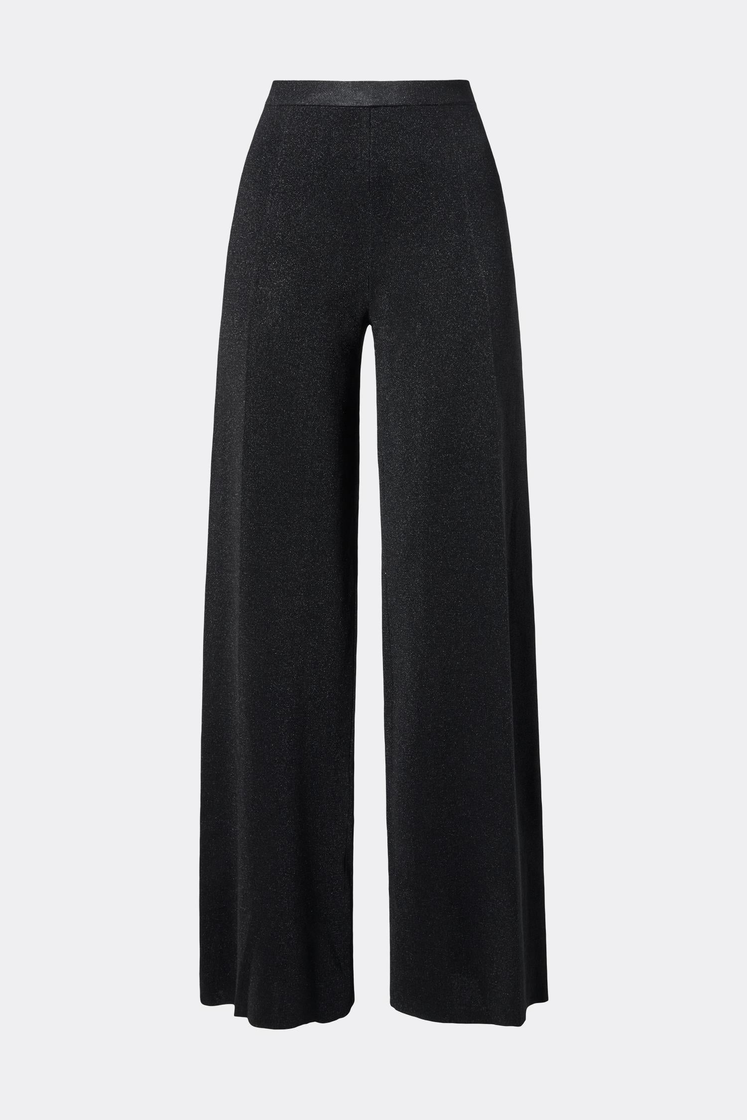 Ammie Metallic Milano Knitted Pants Black